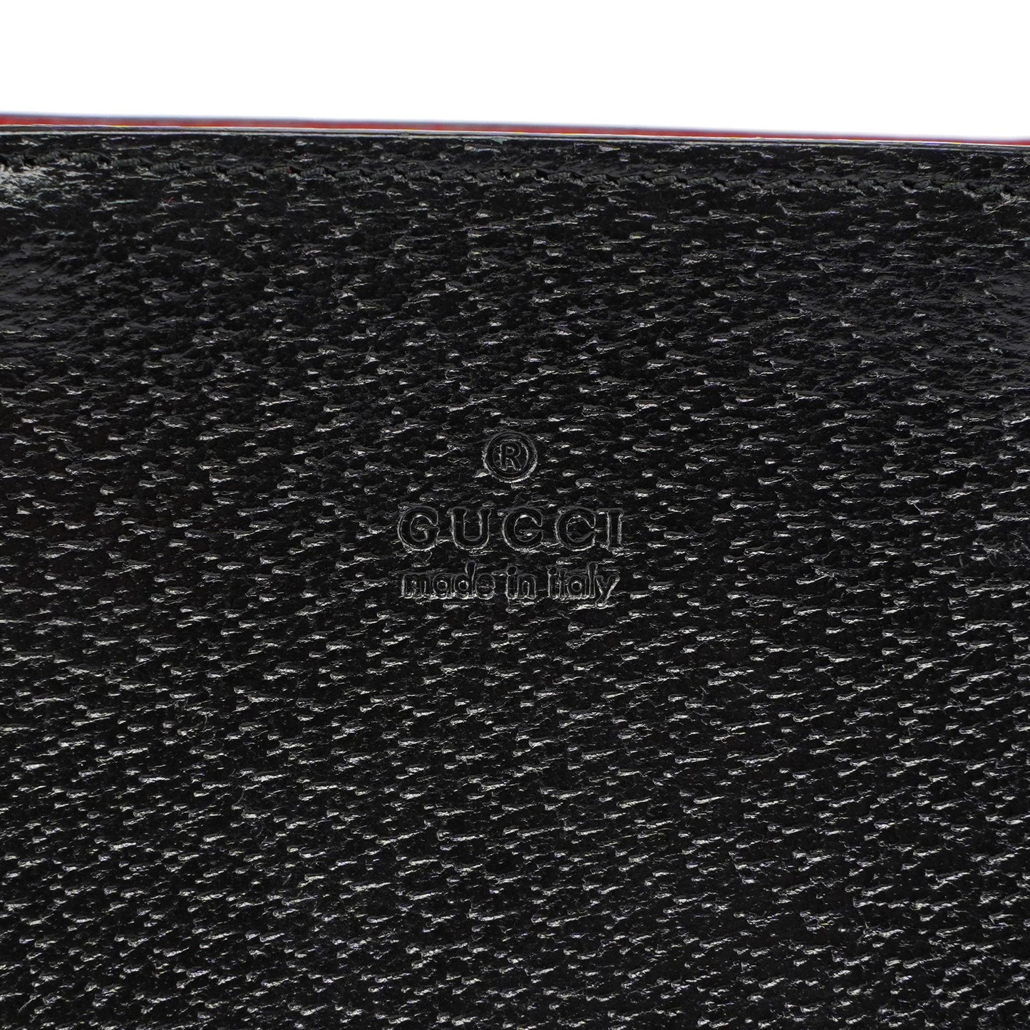 Guci Black Leather Bamboo Tote Red Int