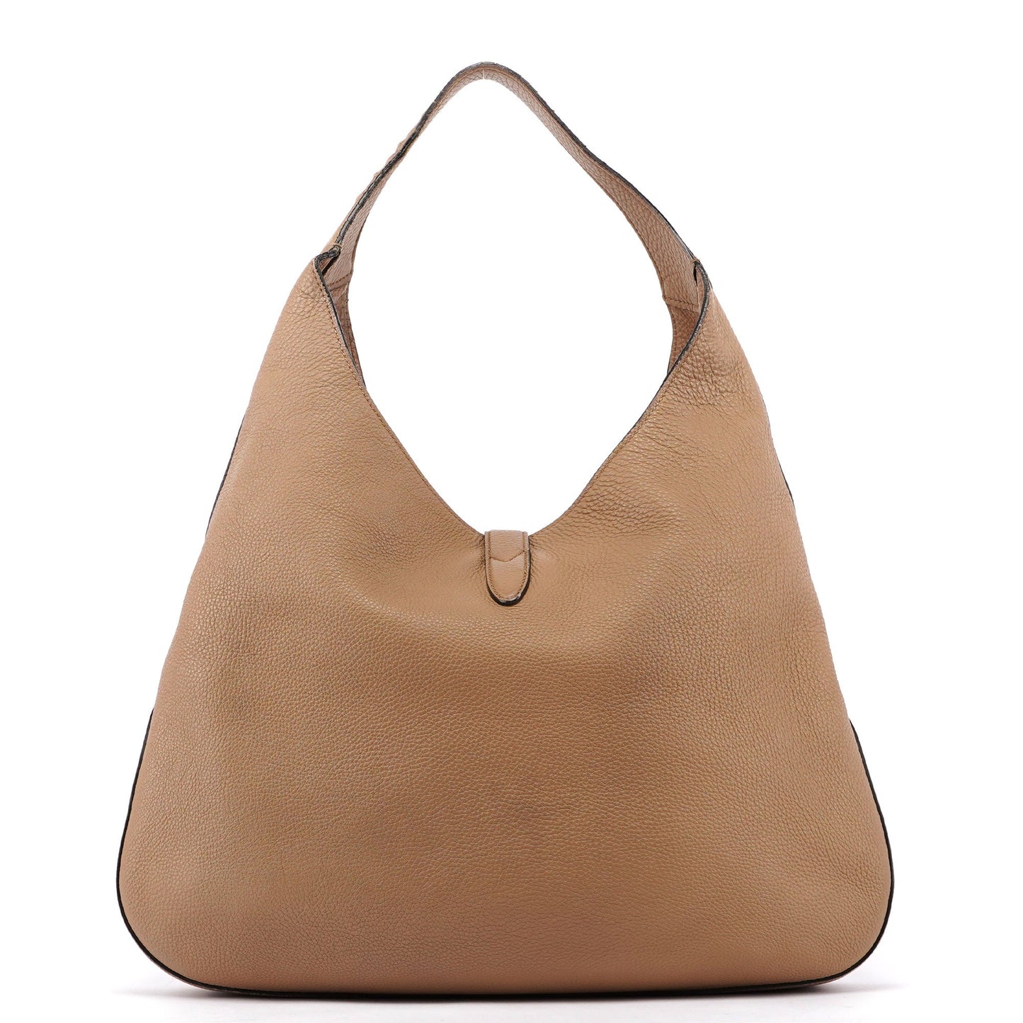 Large Beige Leather Jackie Shoulder Bag