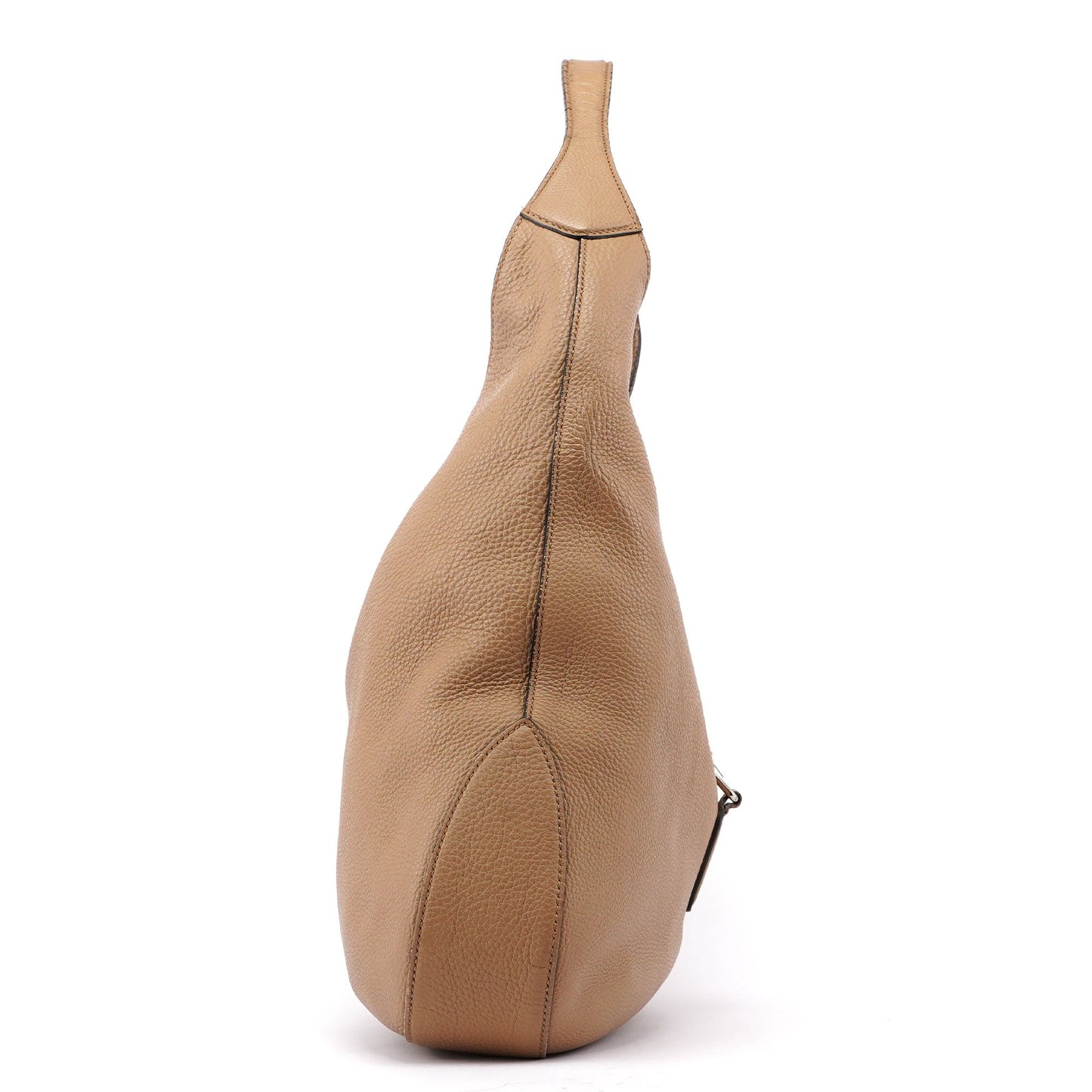 Large Beige Leather Jackie Shoulder Bag