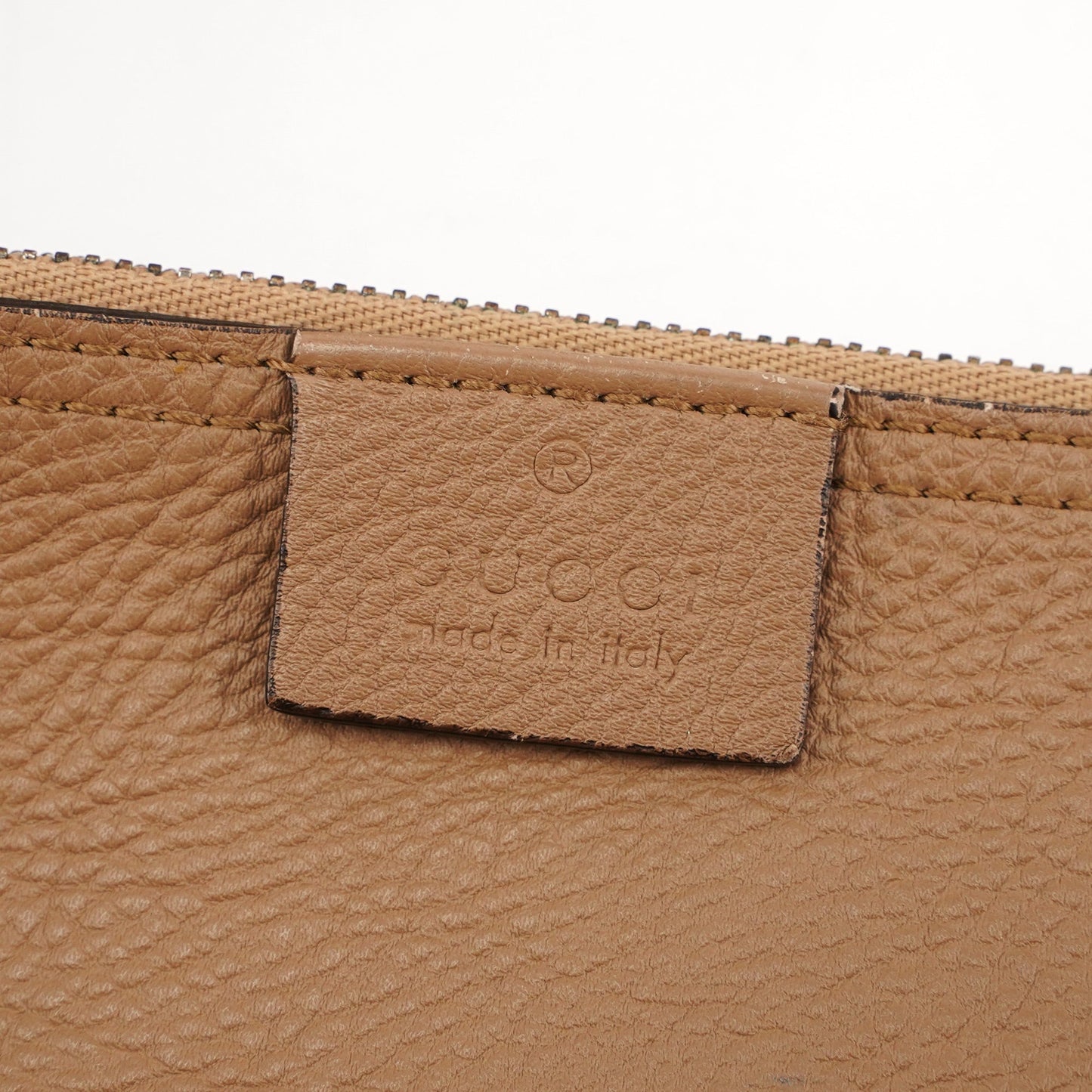 Large Beige Leather Jackie Shoulder Bag