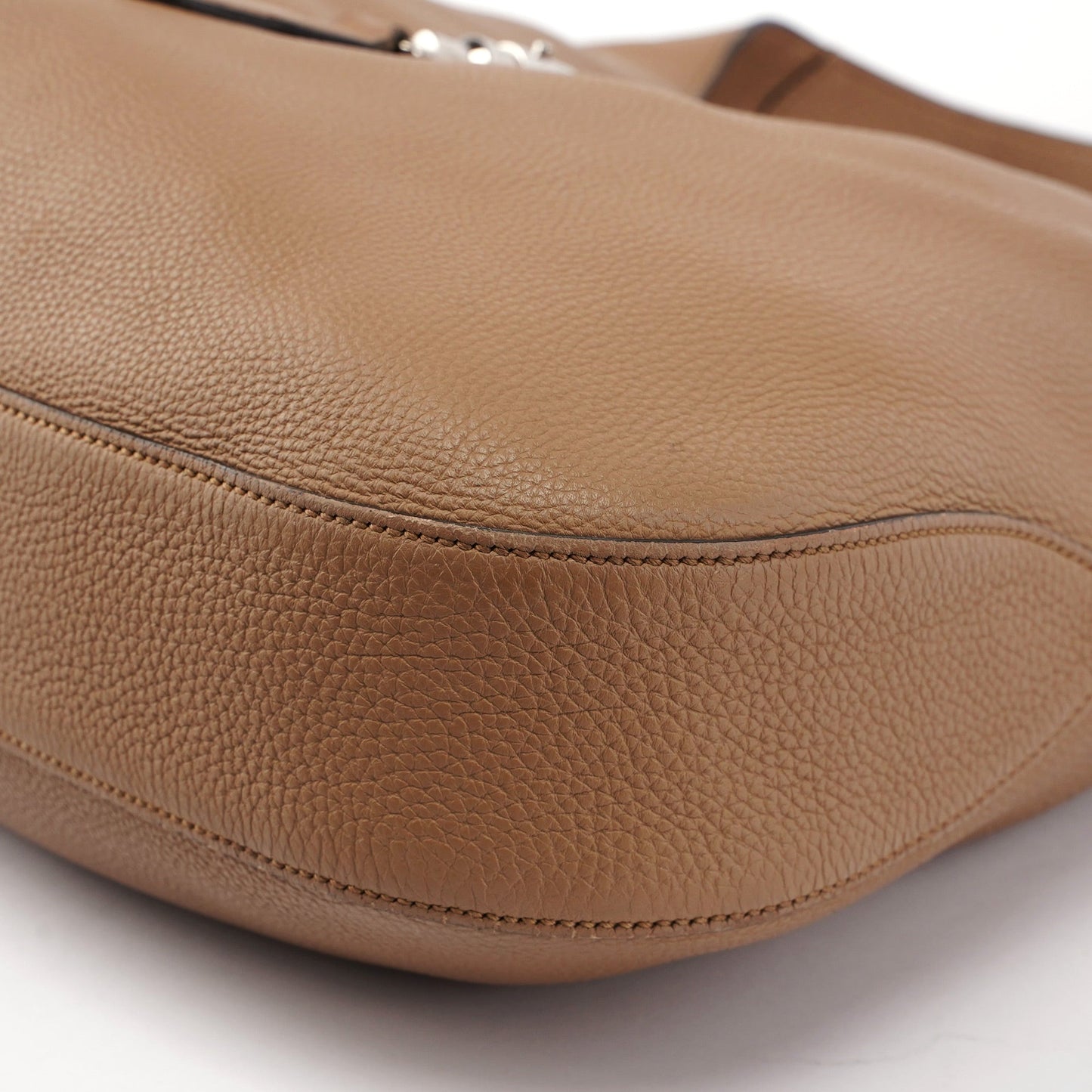 Large Beige Leather Jackie Shoulder Bag