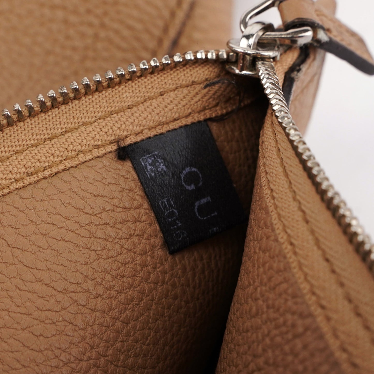 Large Beige Leather Jackie Shoulder Bag