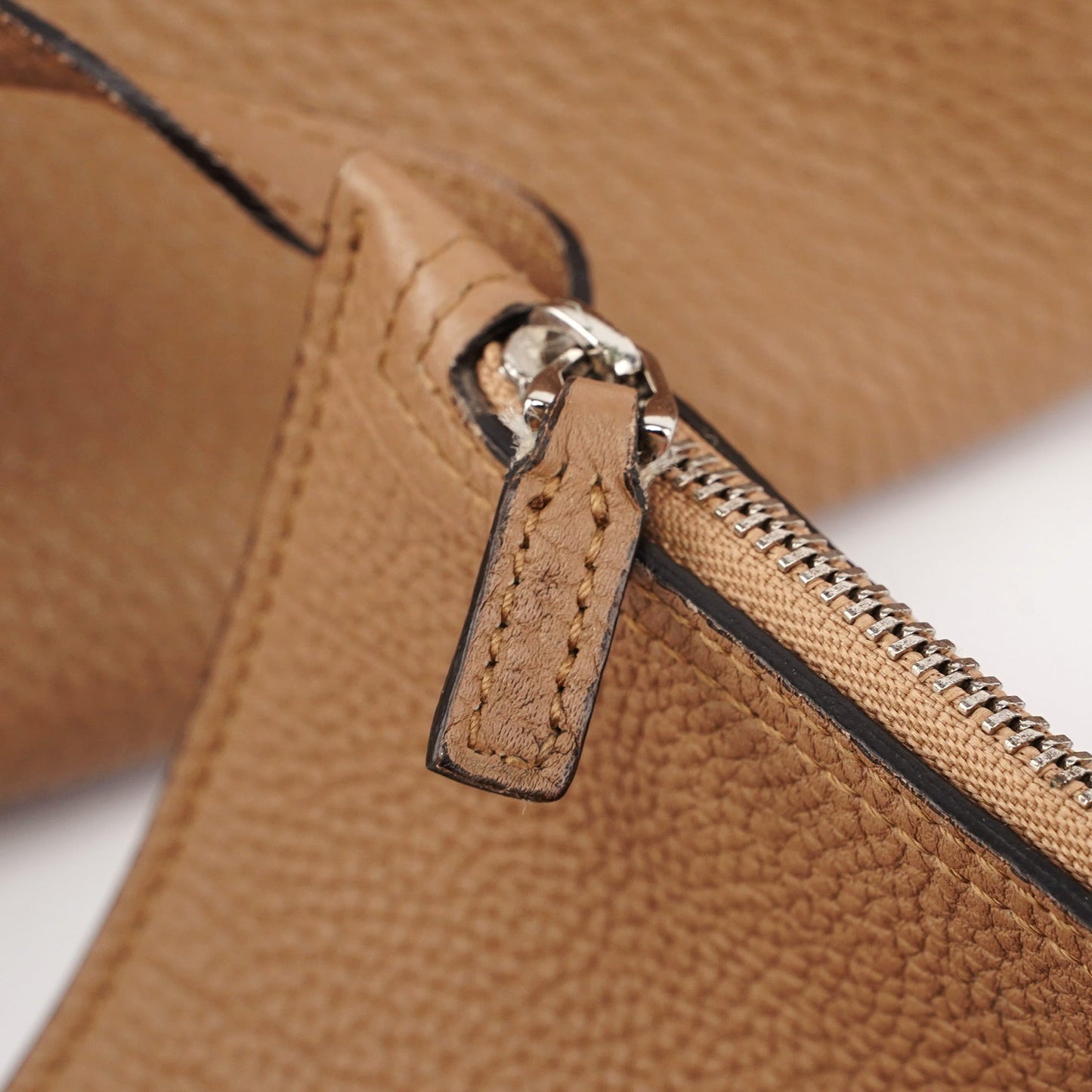 Large Beige Leather Jackie Shoulder Bag