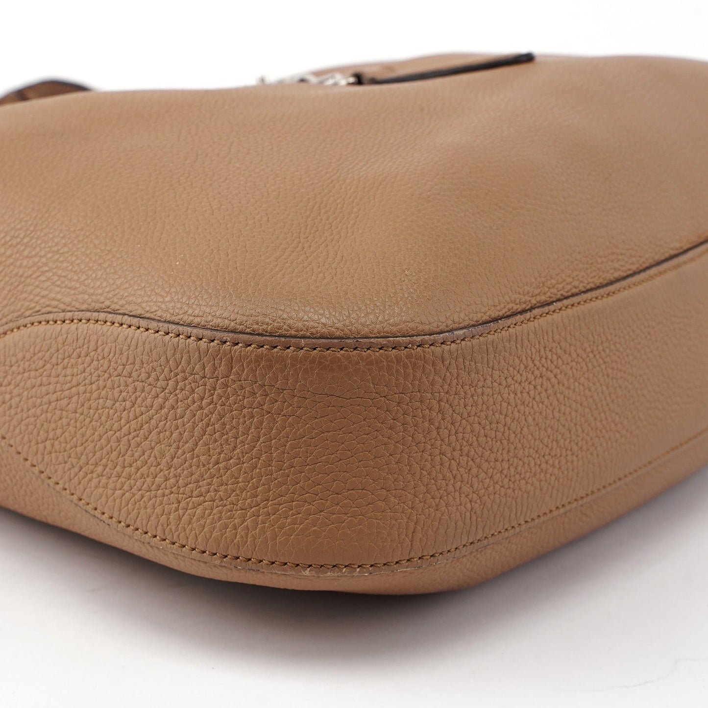 Large Beige Leather Jackie Shoulder Bag