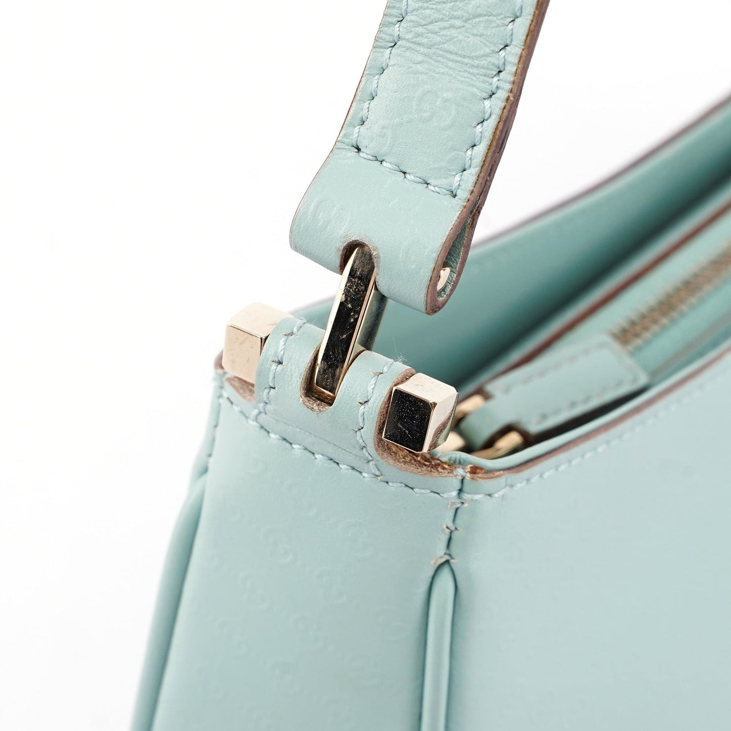 Light Blue Micro GG Hobo Shoulder Bag