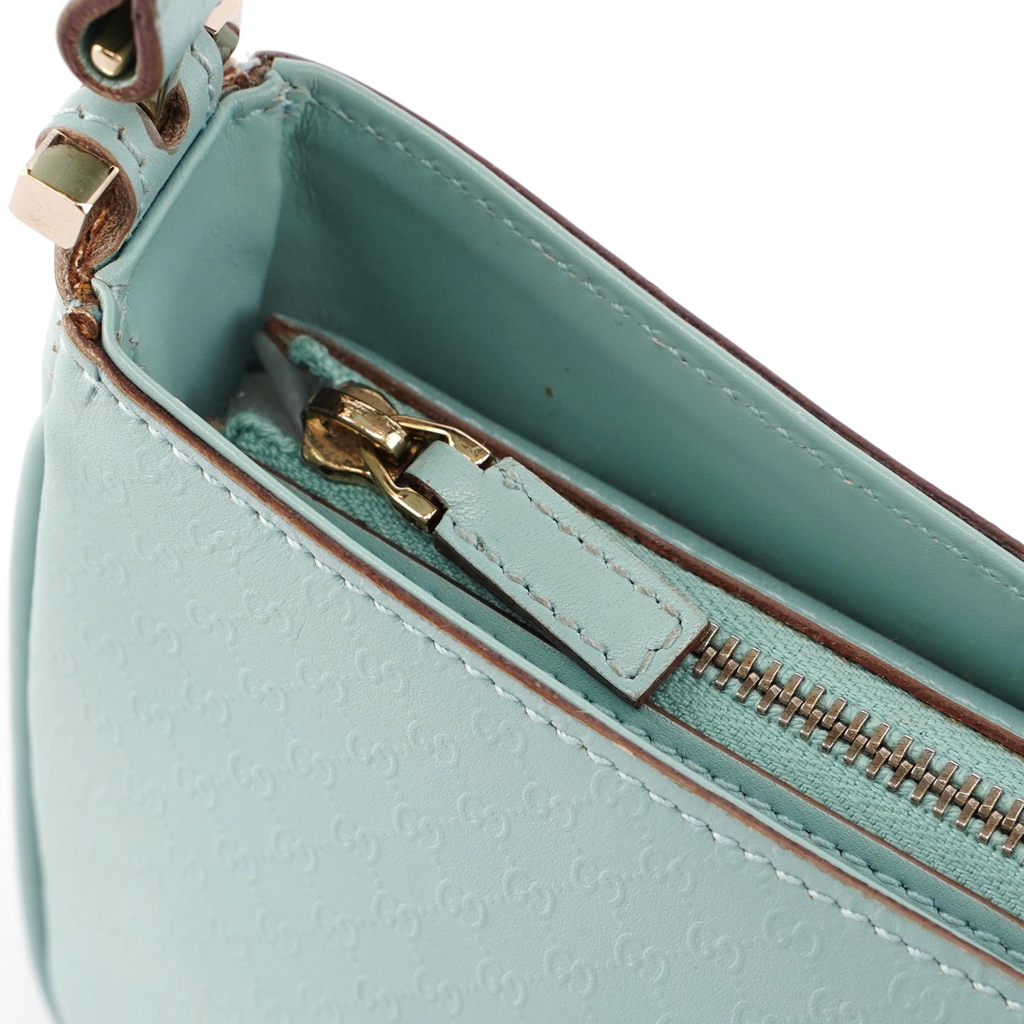 Light Blue Micro GG Hobo Shoulder Bag