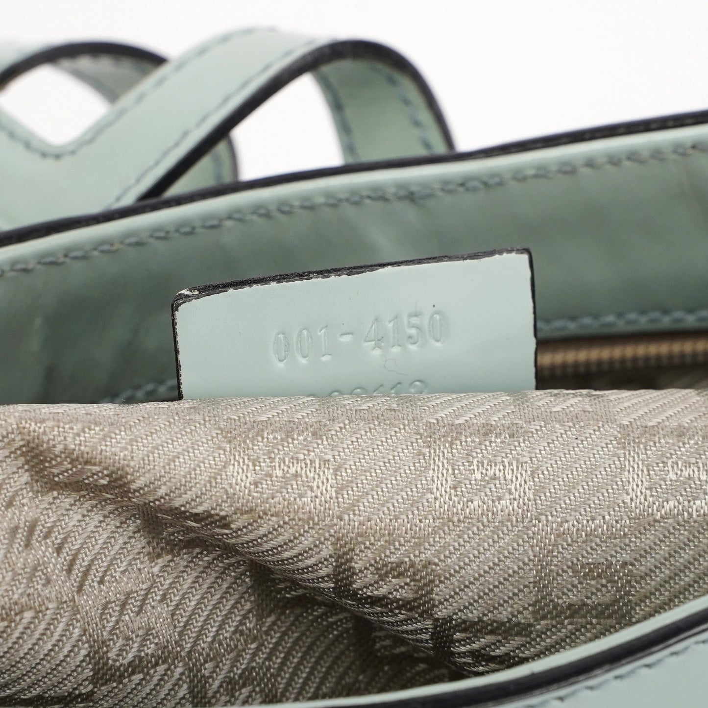 Light Blue Patent Leather Jackie Shoulder Bag