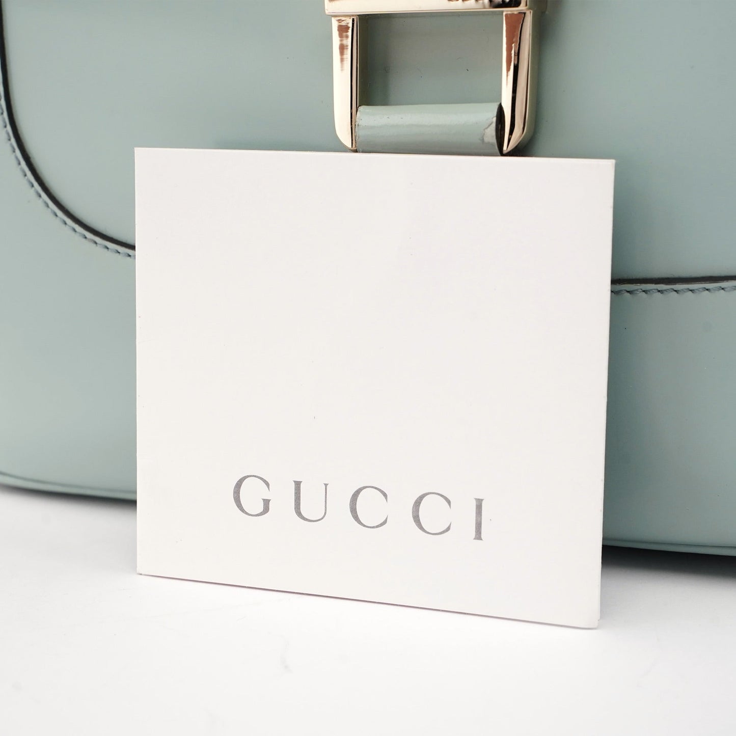 Light Blue Patent Leather Jackie Shoulder Bag