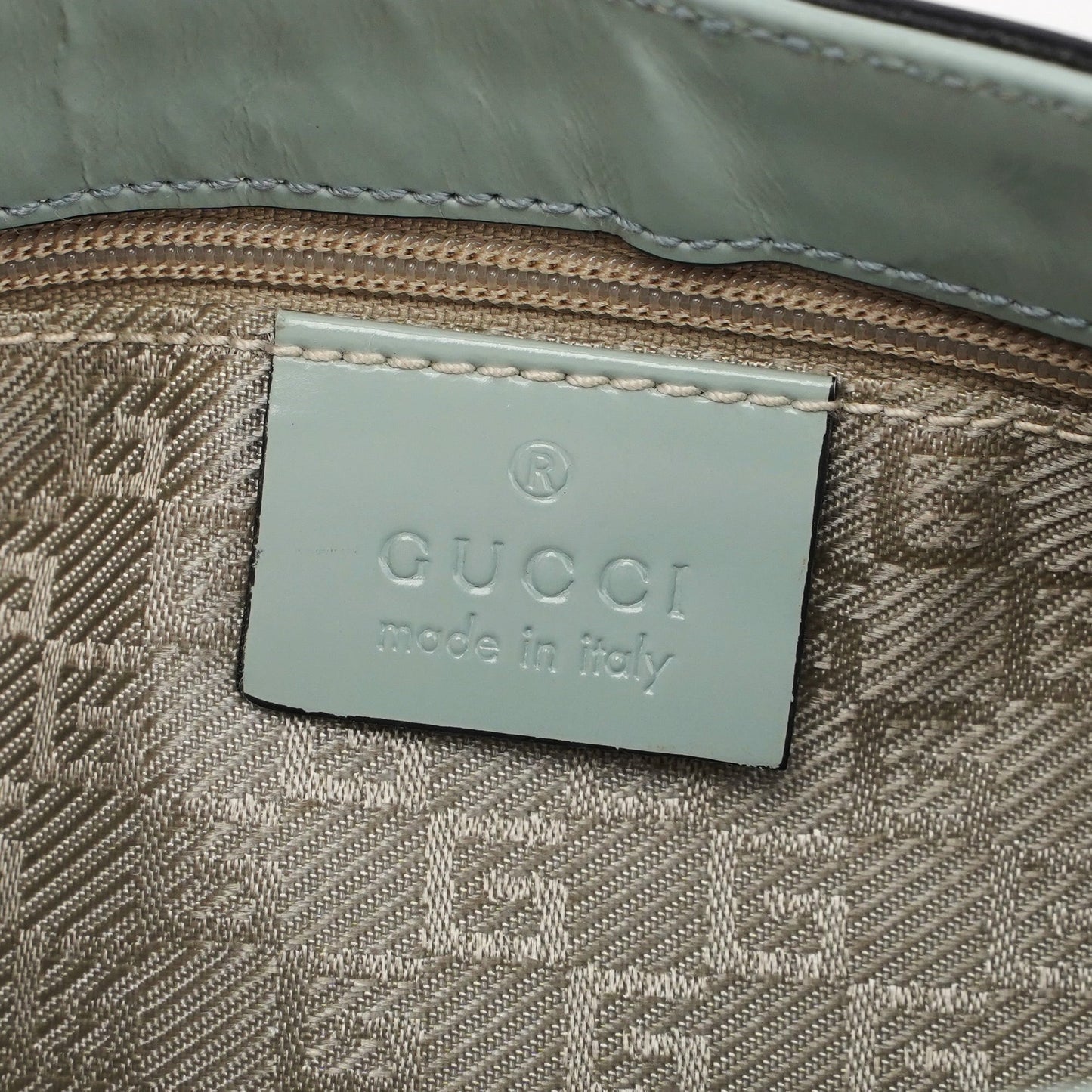 Light Blue Patent Leather Jackie Shoulder Bag