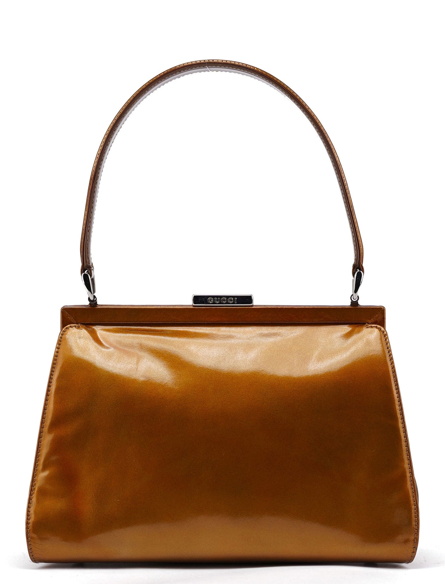 Light Brown Patent Leather Clutch Shoulder Bag