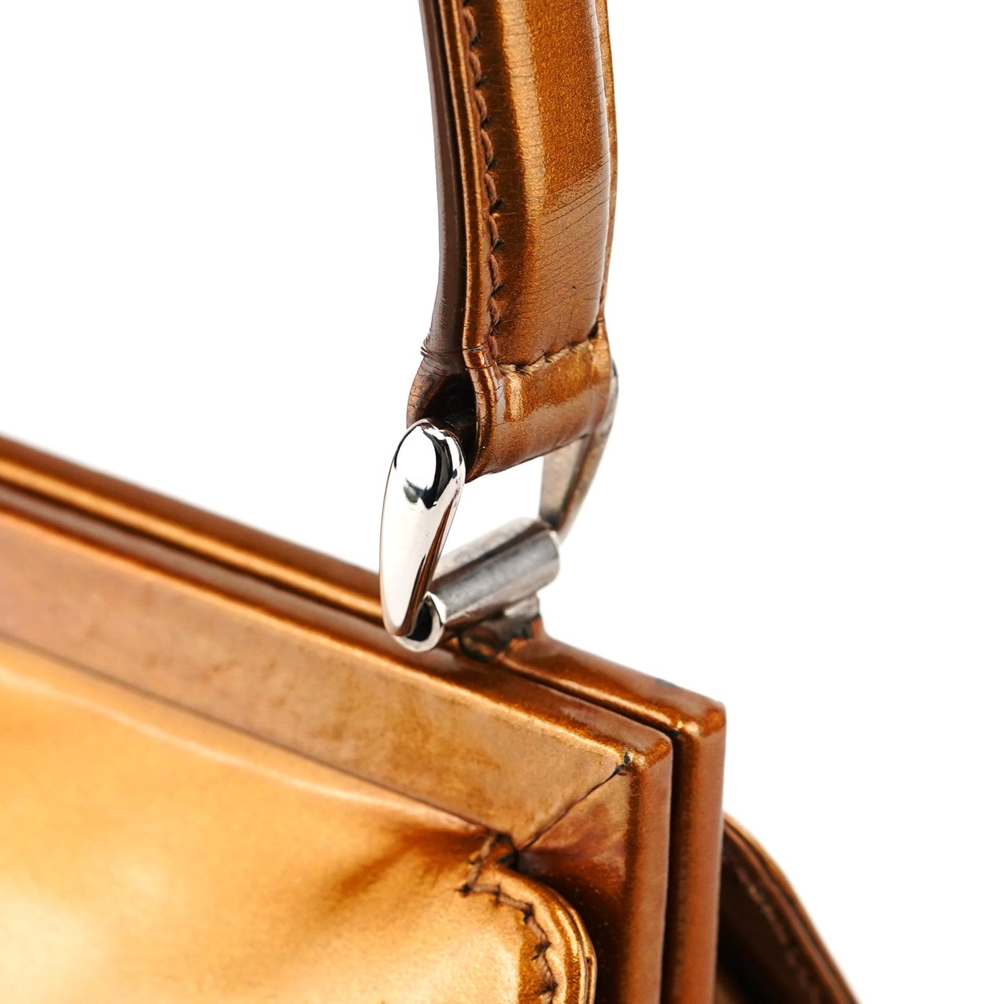 Light Brown Patent Leather Clutch Shoulder Bag