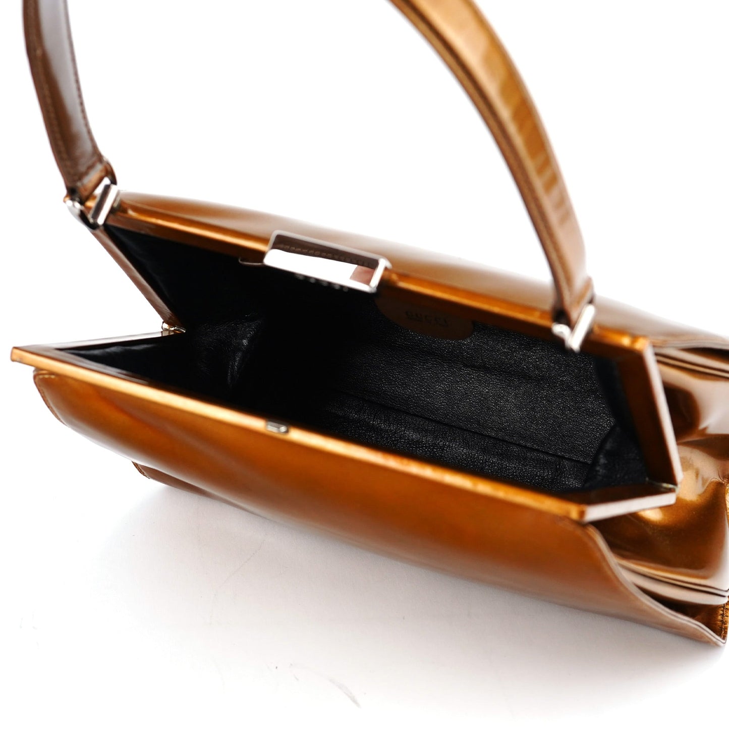 Light Brown Patent Leather Clutch Shoulder Bag