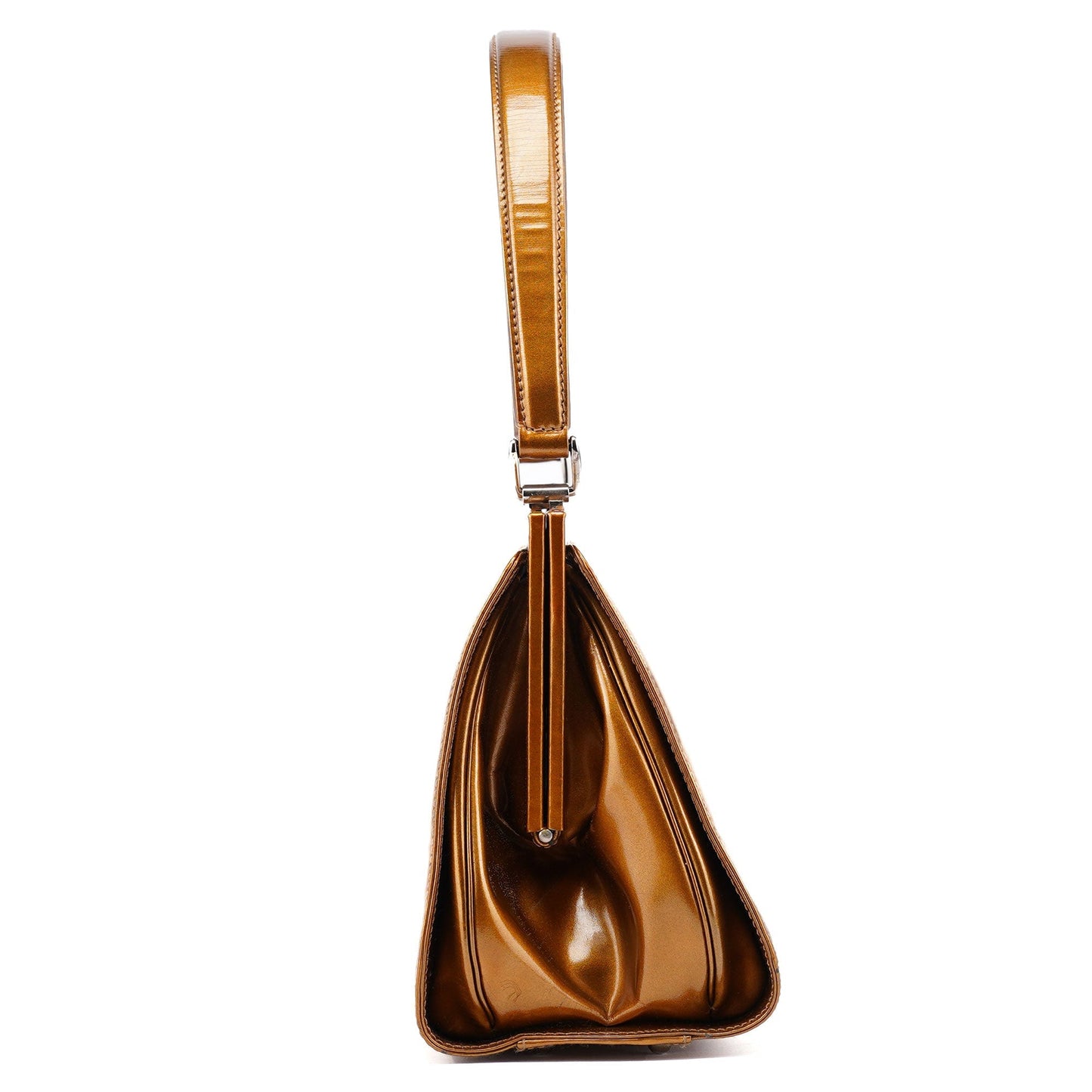 Light Brown Patent Leather Clutch Shoulder Bag