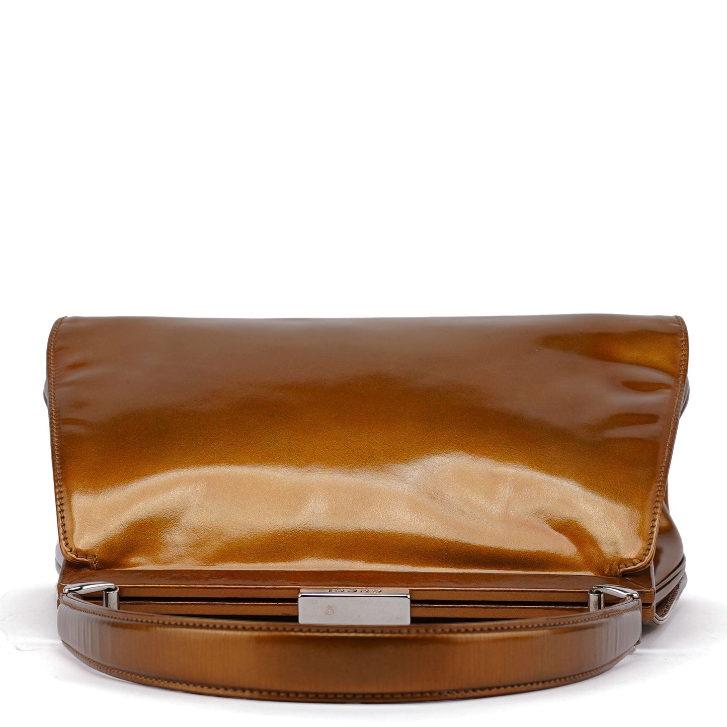 Light Brown Patent Leather Clutch Shoulder Bag