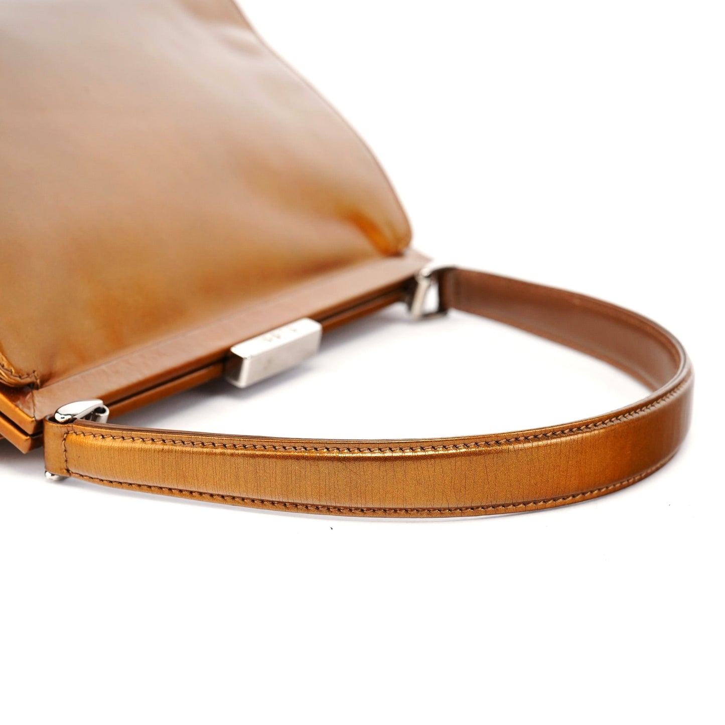 Light Brown Patent Leather Clutch Shoulder Bag