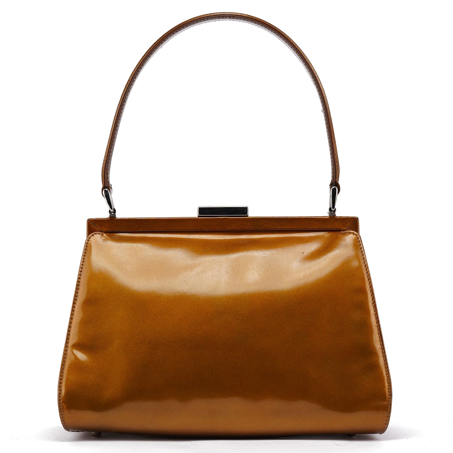 Light Brown Patent Leather Clutch Shoulder Bag