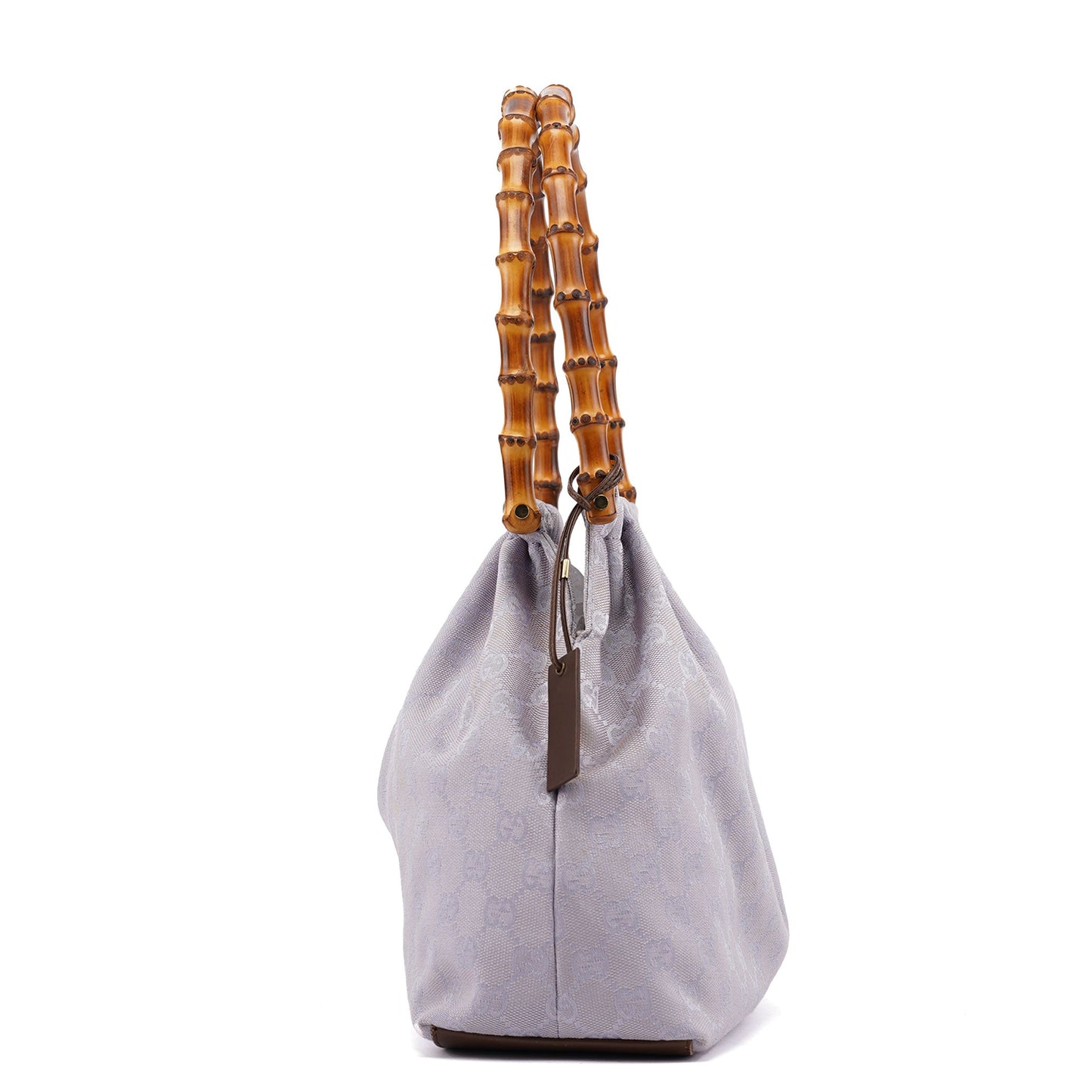 Lilac GG Bamboo Dual Handle Shoulder Bag