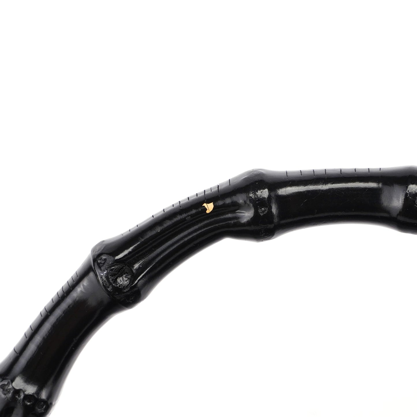 Matte Black Leather Bamboo Tote Bag