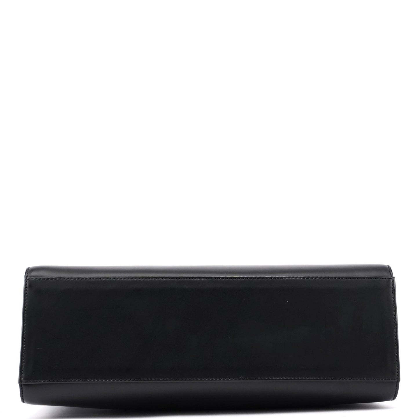 Matte Black Leather Bamboo Tote Bag