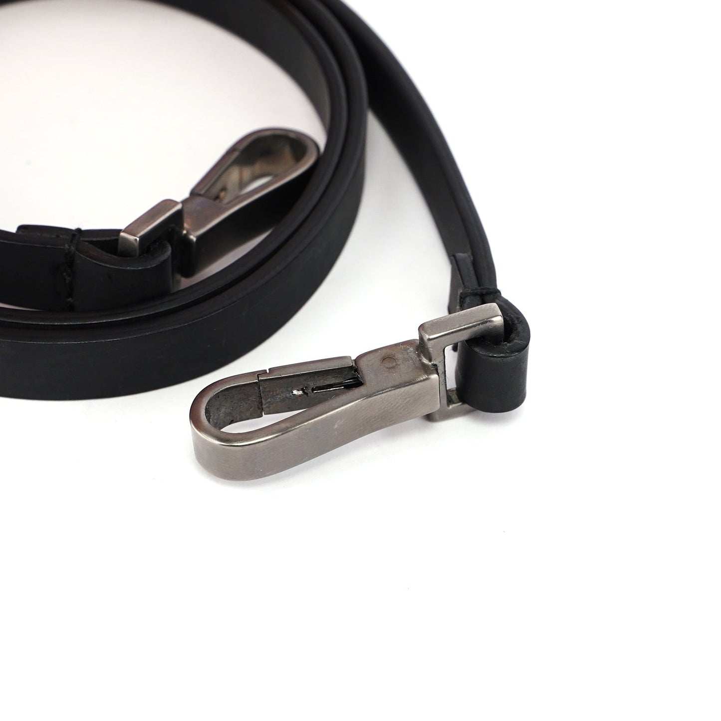 Matte Black Leather Bamboo Tote Bag