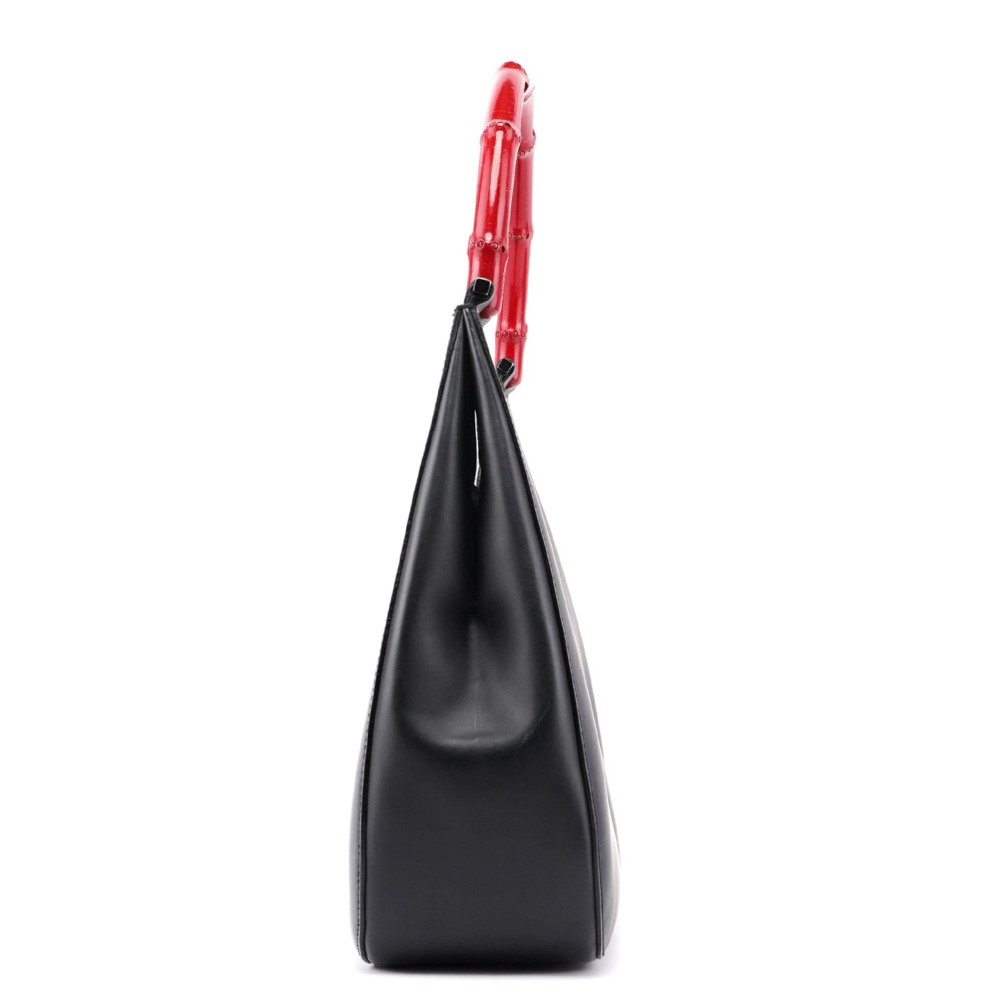 Matte Black Red Bamboo Shoulder Bag