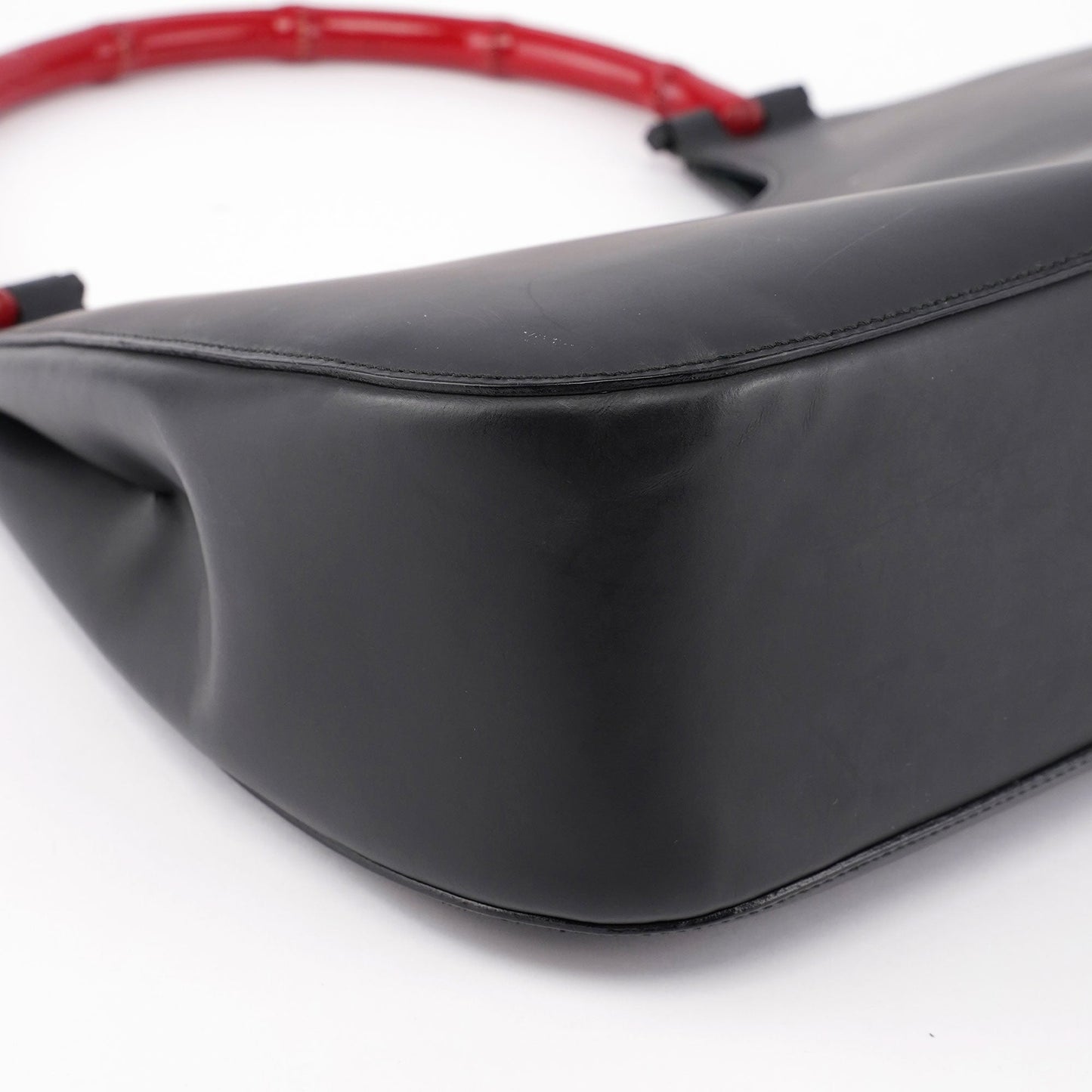 Matte Black Red Bamboo Shoulder Bag