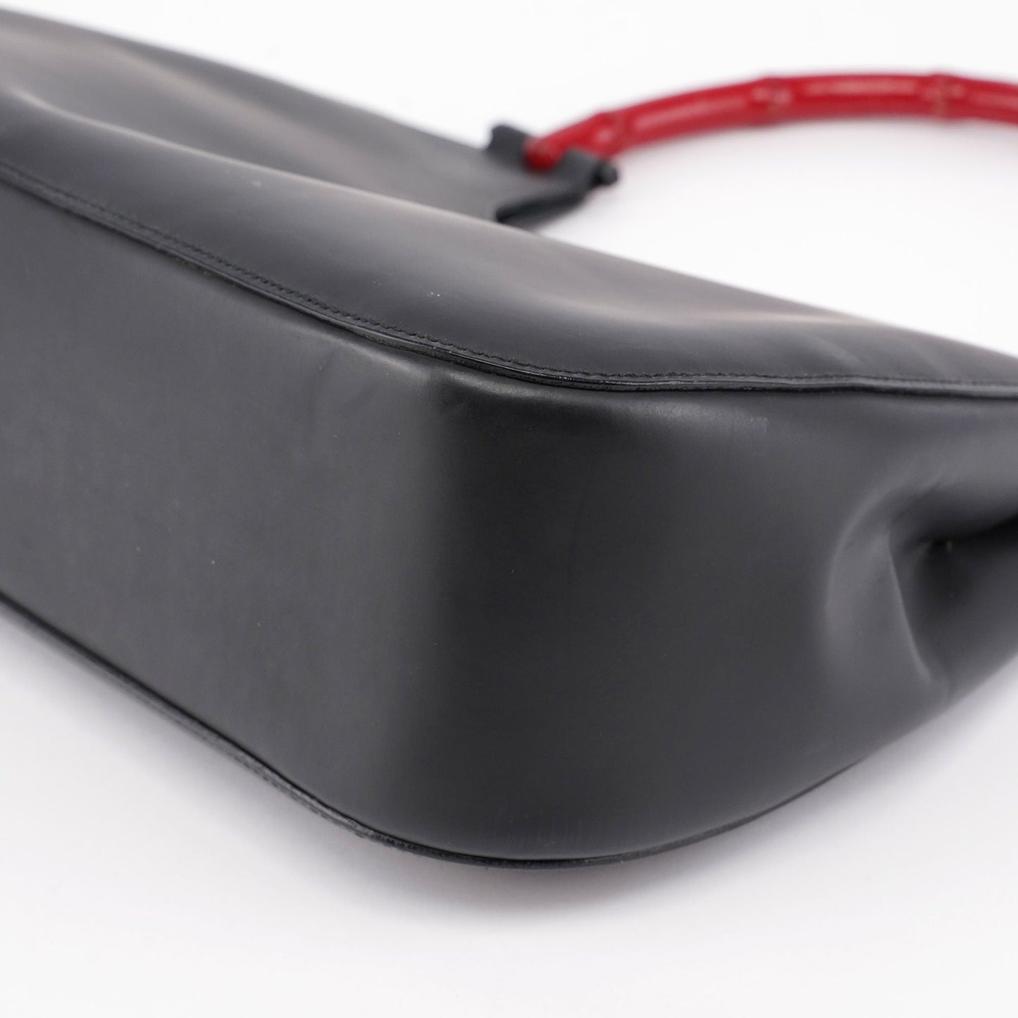 Matte Black Red Bamboo Shoulder Bag