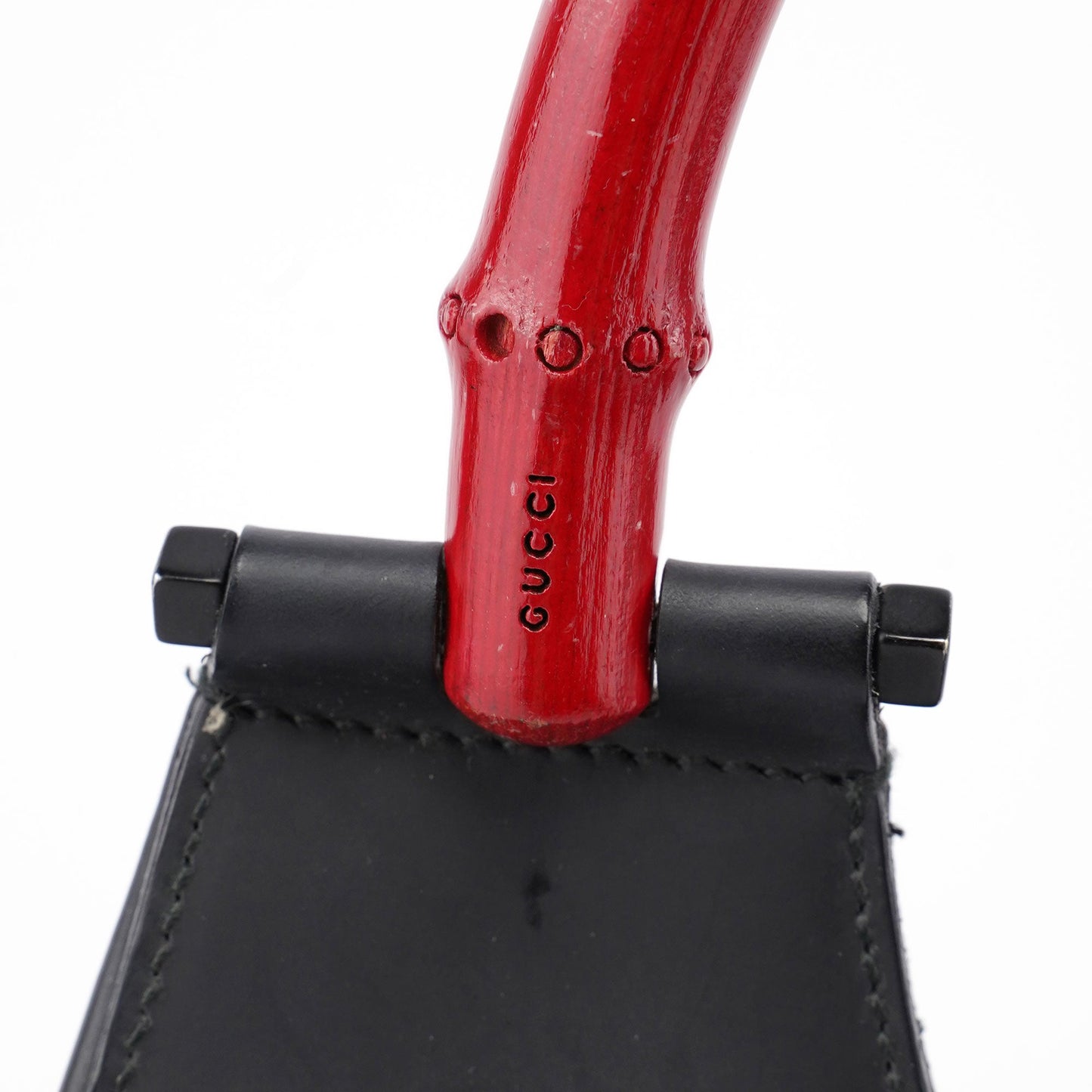 Matte Black Red Bamboo Shoulder Bag