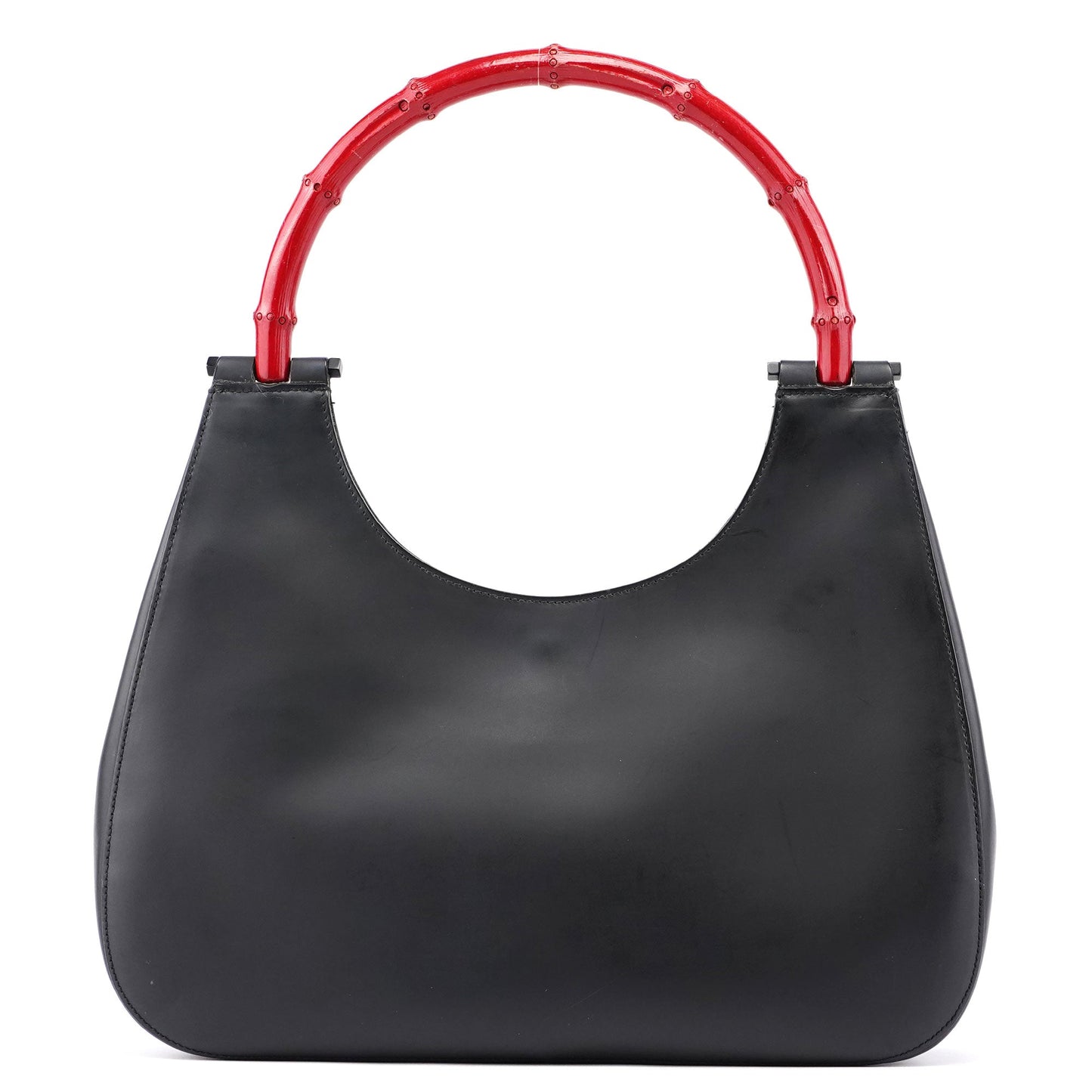 Matte Black Red Bamboo Shoulder Bag