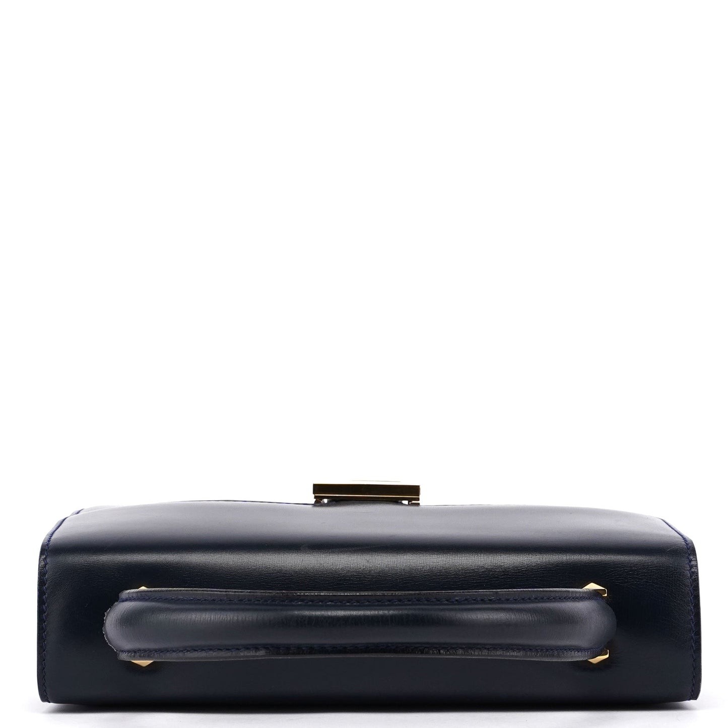 Navy Calfskin Square G Top Handle Bag