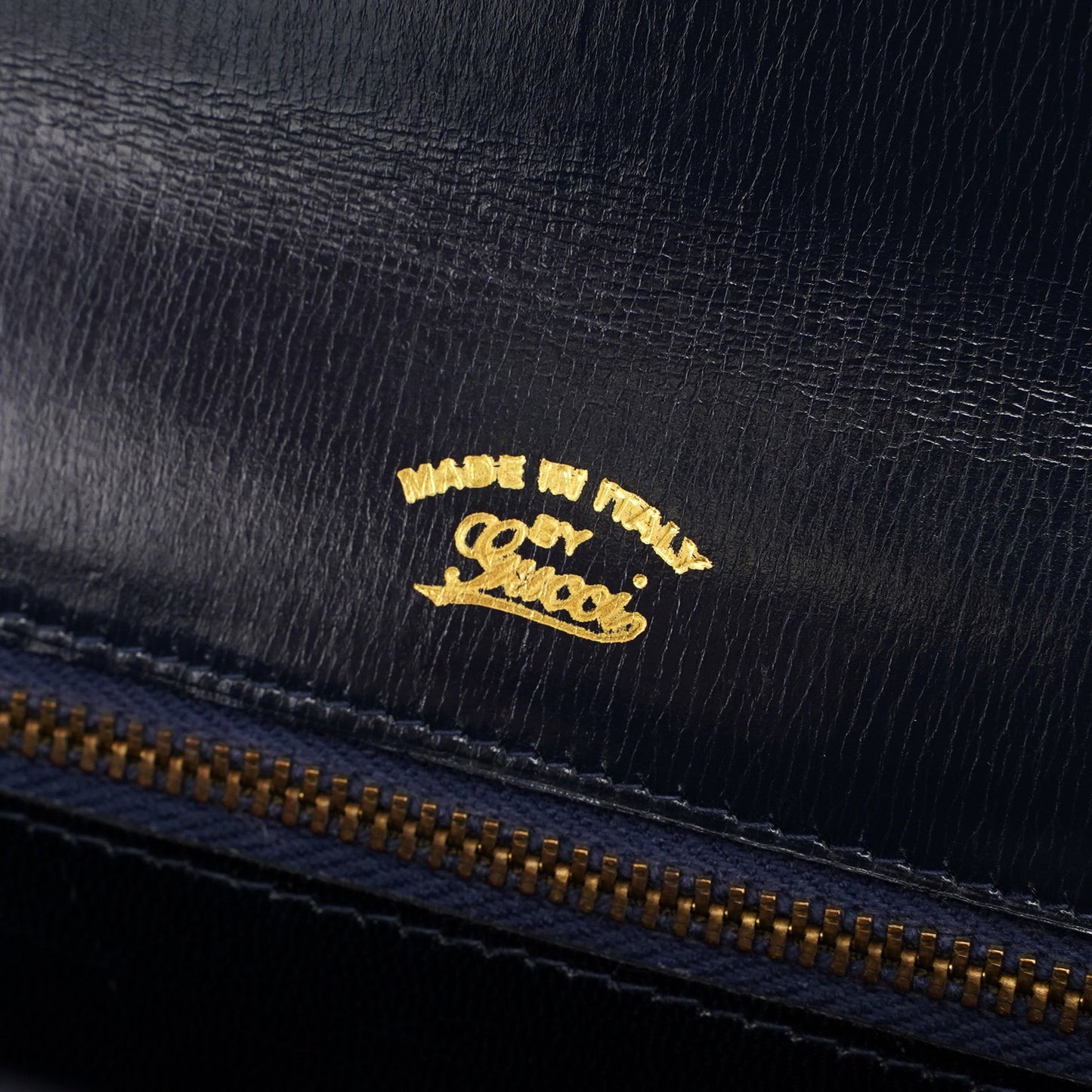 Navy Calfskin Square G Top Handle Bag