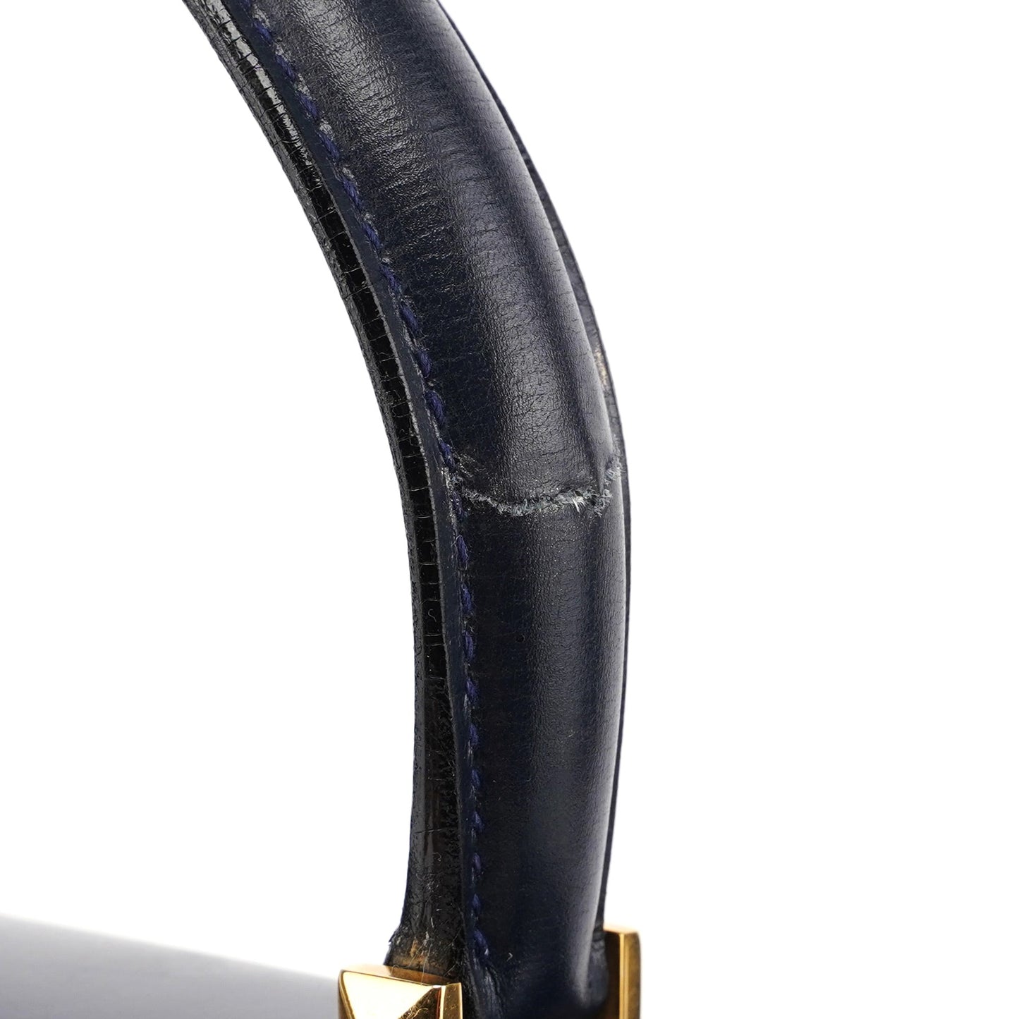 Navy Calfskin Square G Top Handle Bag