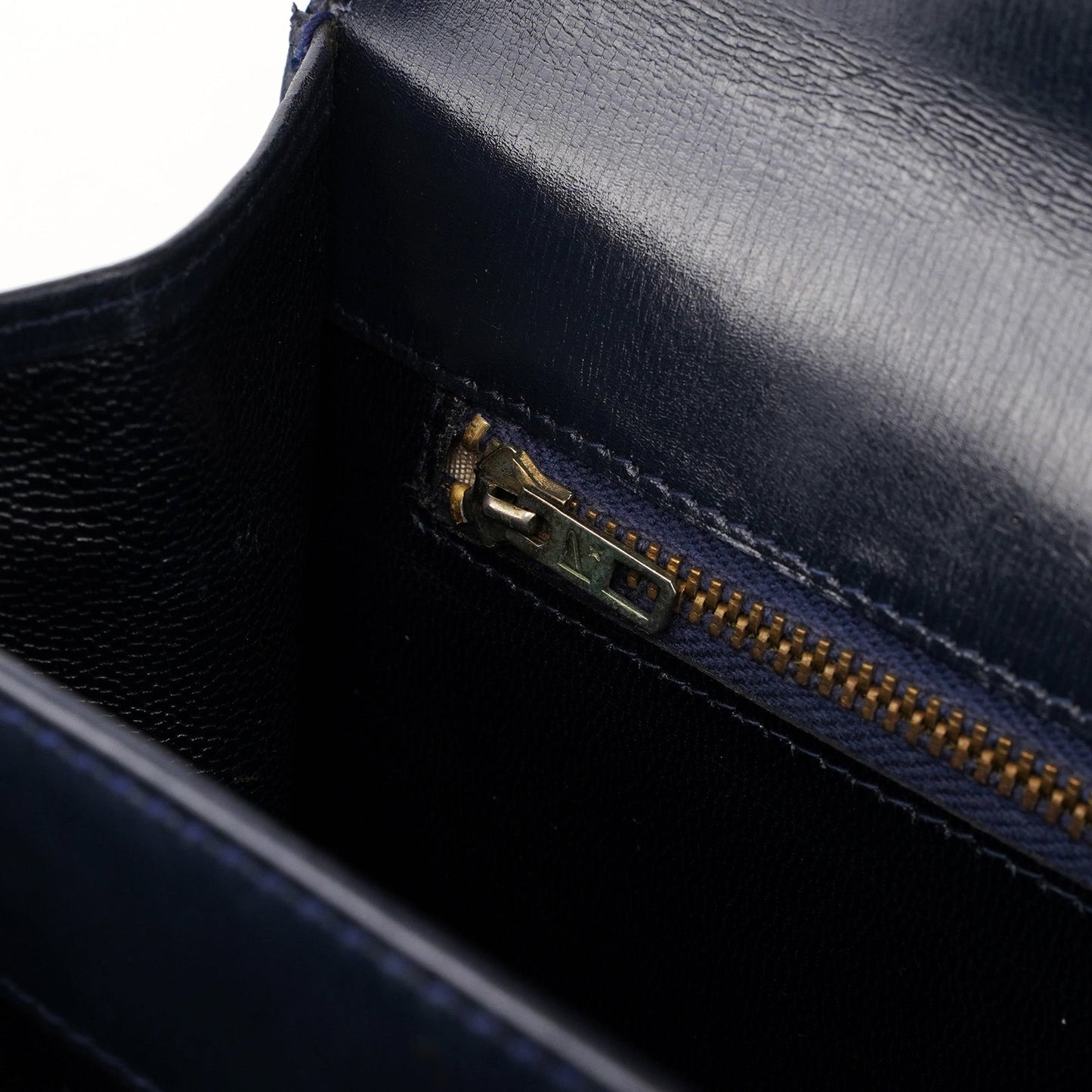 Navy Calfskin Square G Top Handle Bag
