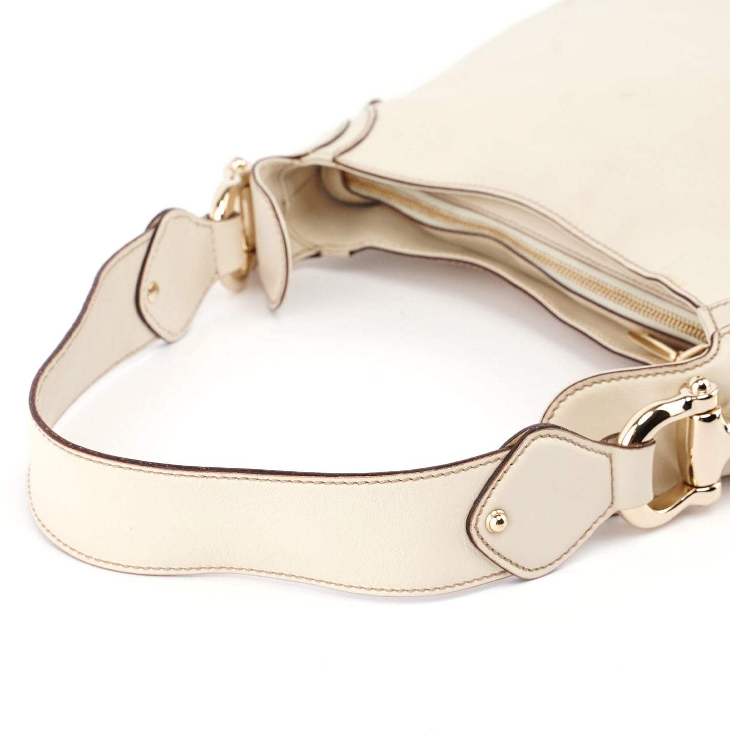 Off-White Calfskin Horsebit Shoulder Bag