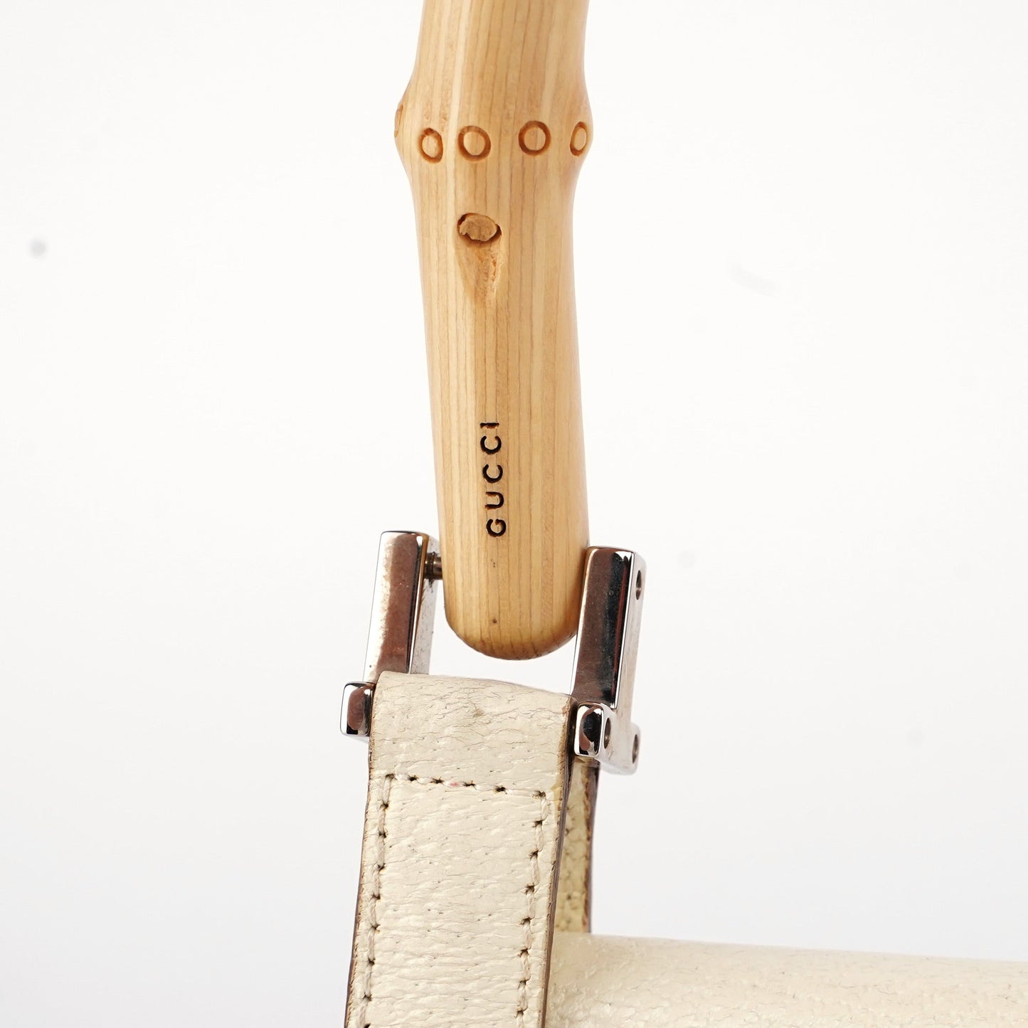 Off-White Leather Bamboo Shoulder Bag