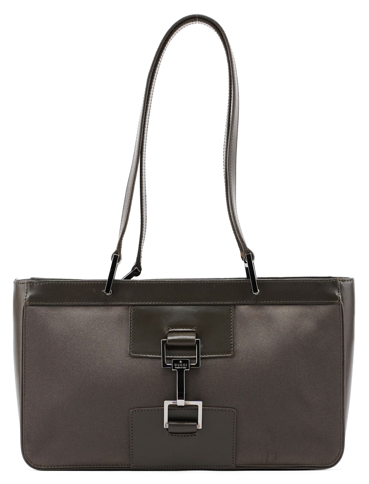 Olive Green Satin Jackie Tote