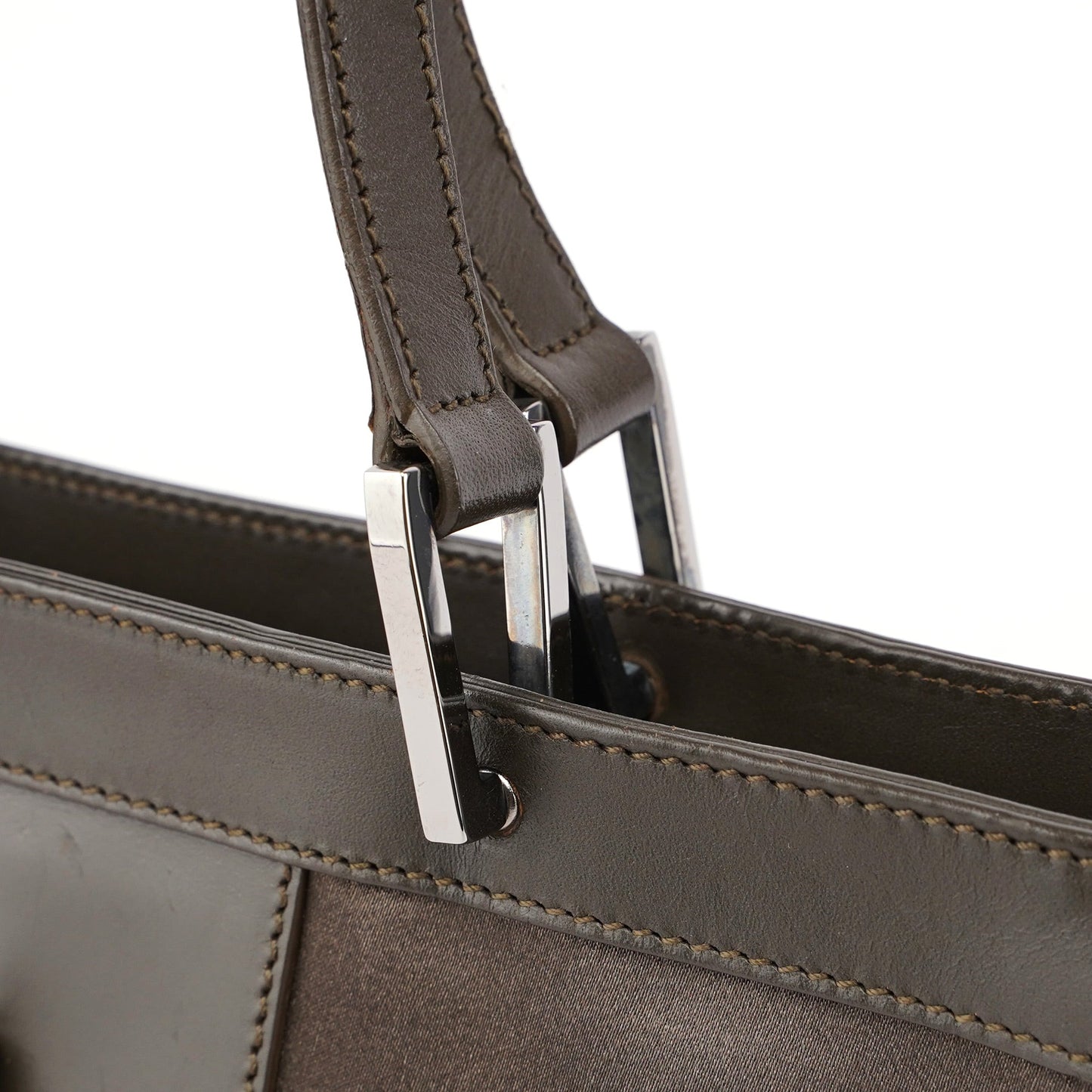 Olive Green Satin Jackie Tote