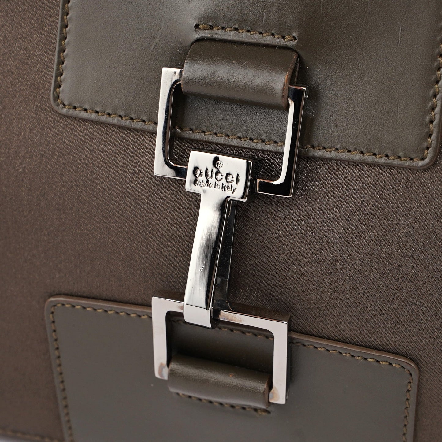 Olive Green Satin Jackie Tote