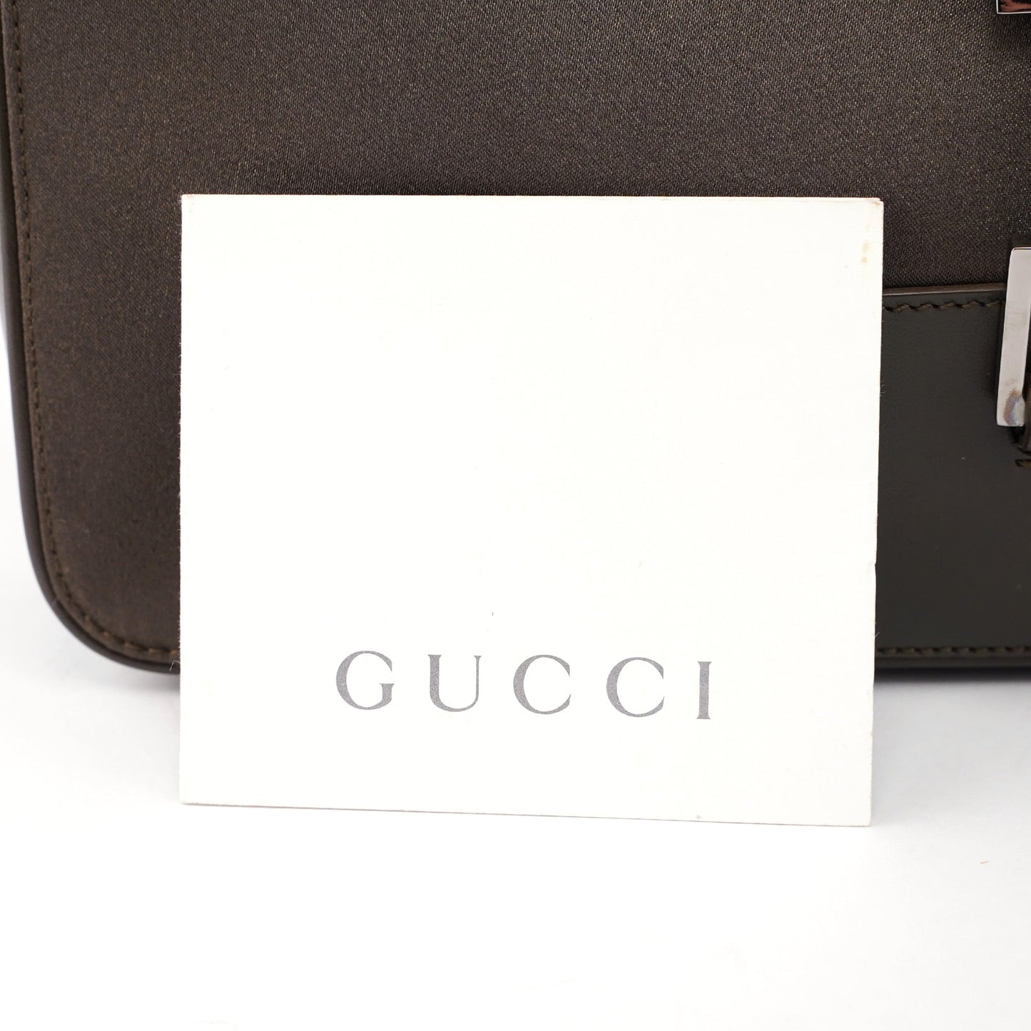 Olive Green Satin Jackie Tote