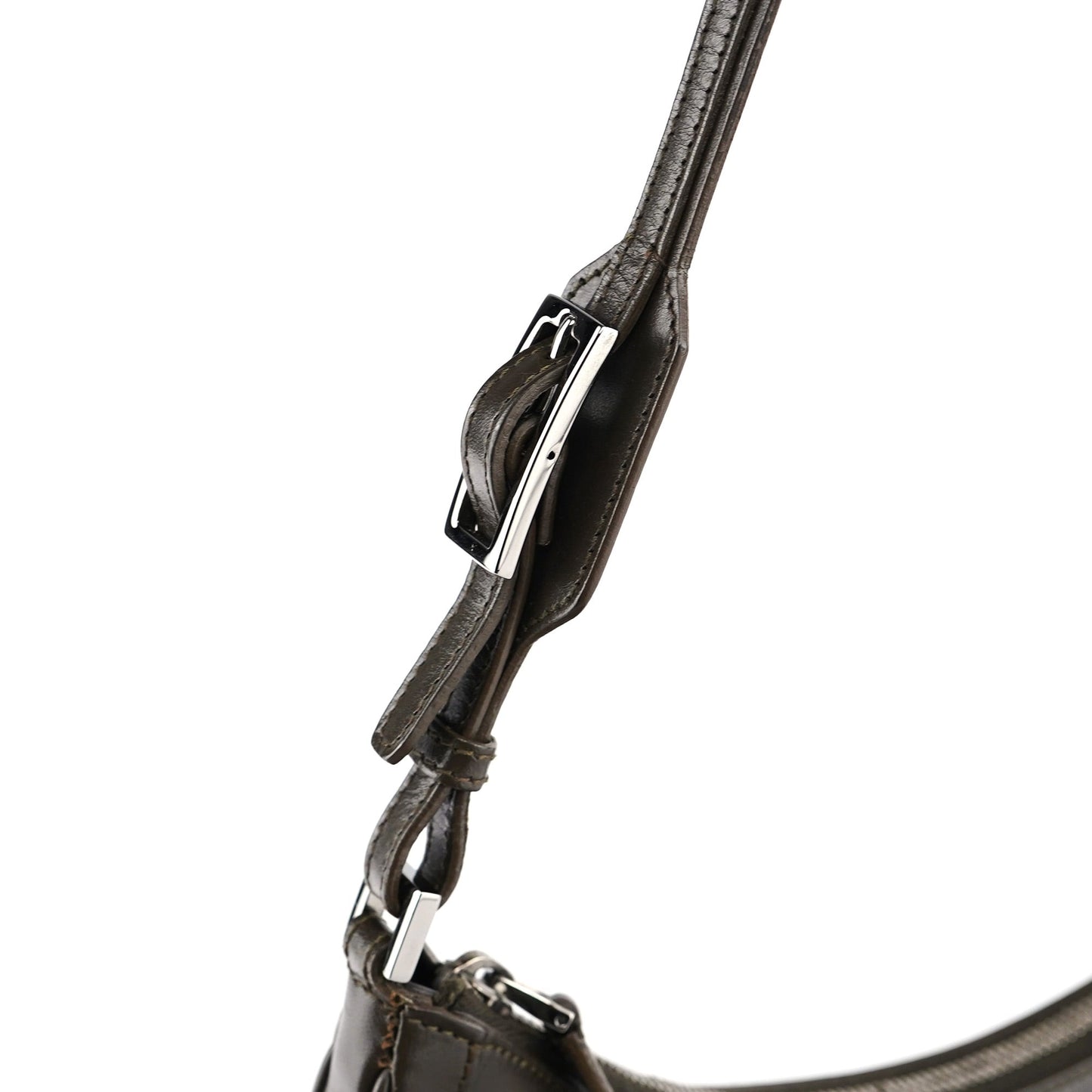 Olive Satin Jackie Shoulder Bag