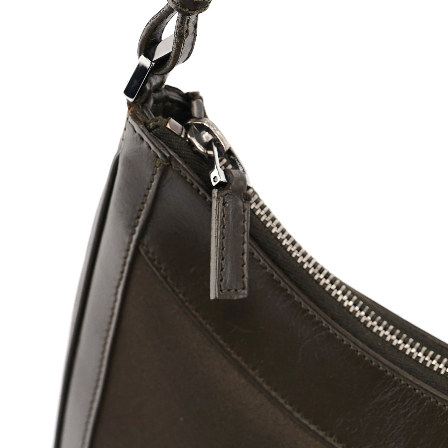 Olive Satin Jackie Shoulder Bag