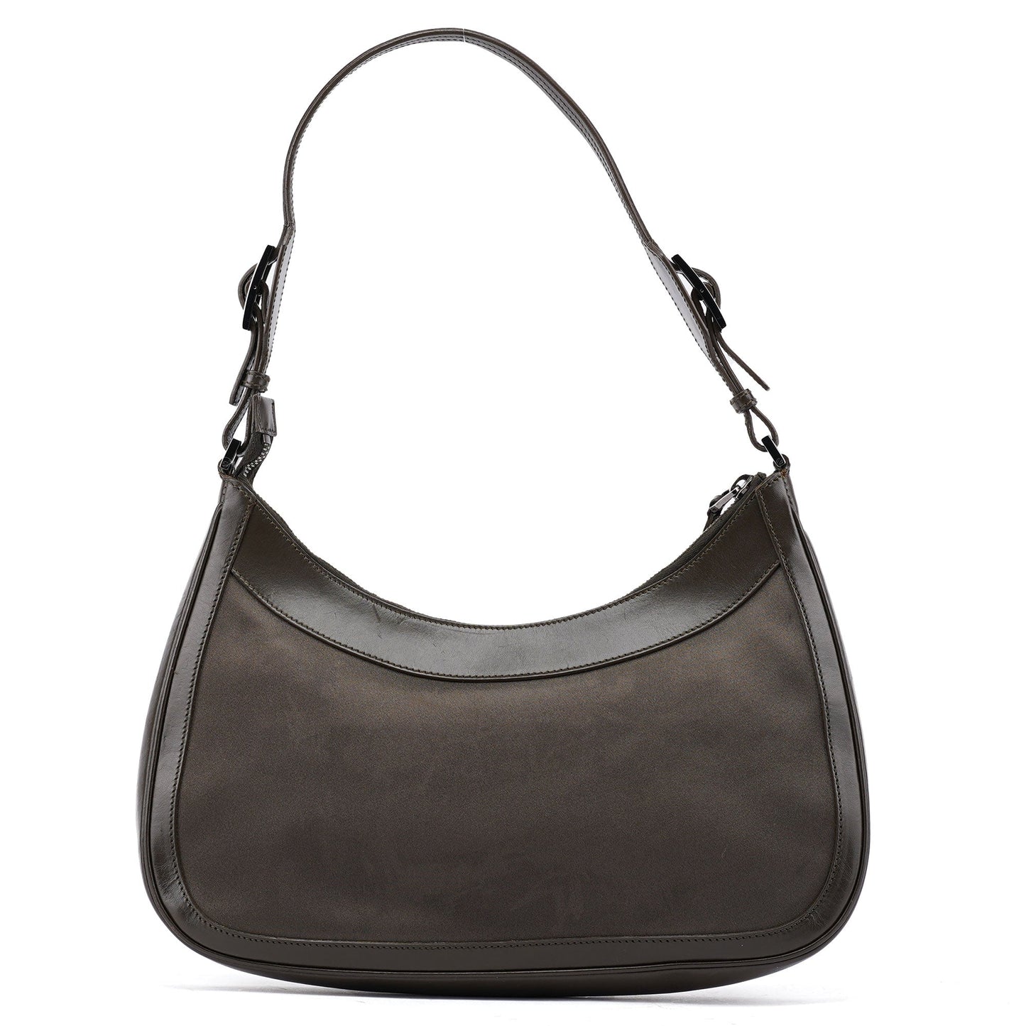 Olive Satin Jackie Shoulder Bag