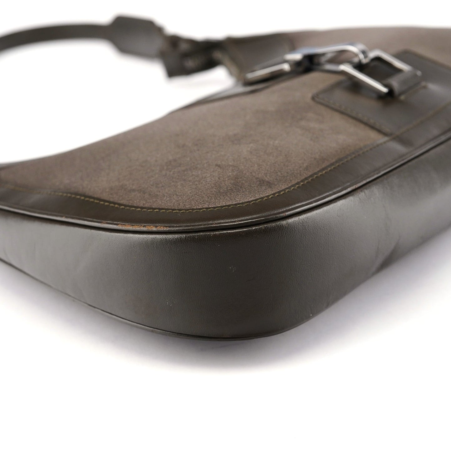 Olive Satin Jackie Shoulder Bag