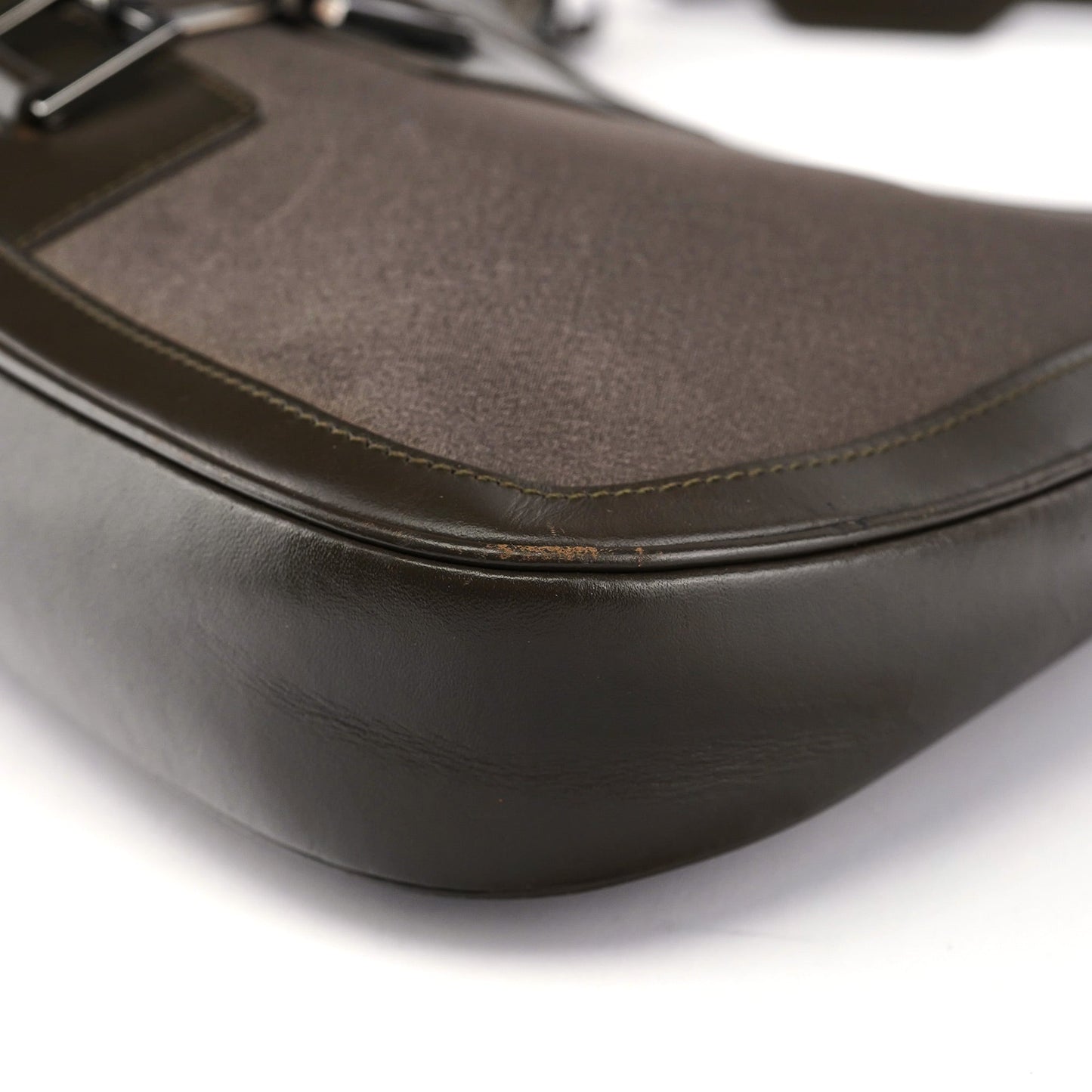 Olive Satin Jackie Shoulder Bag