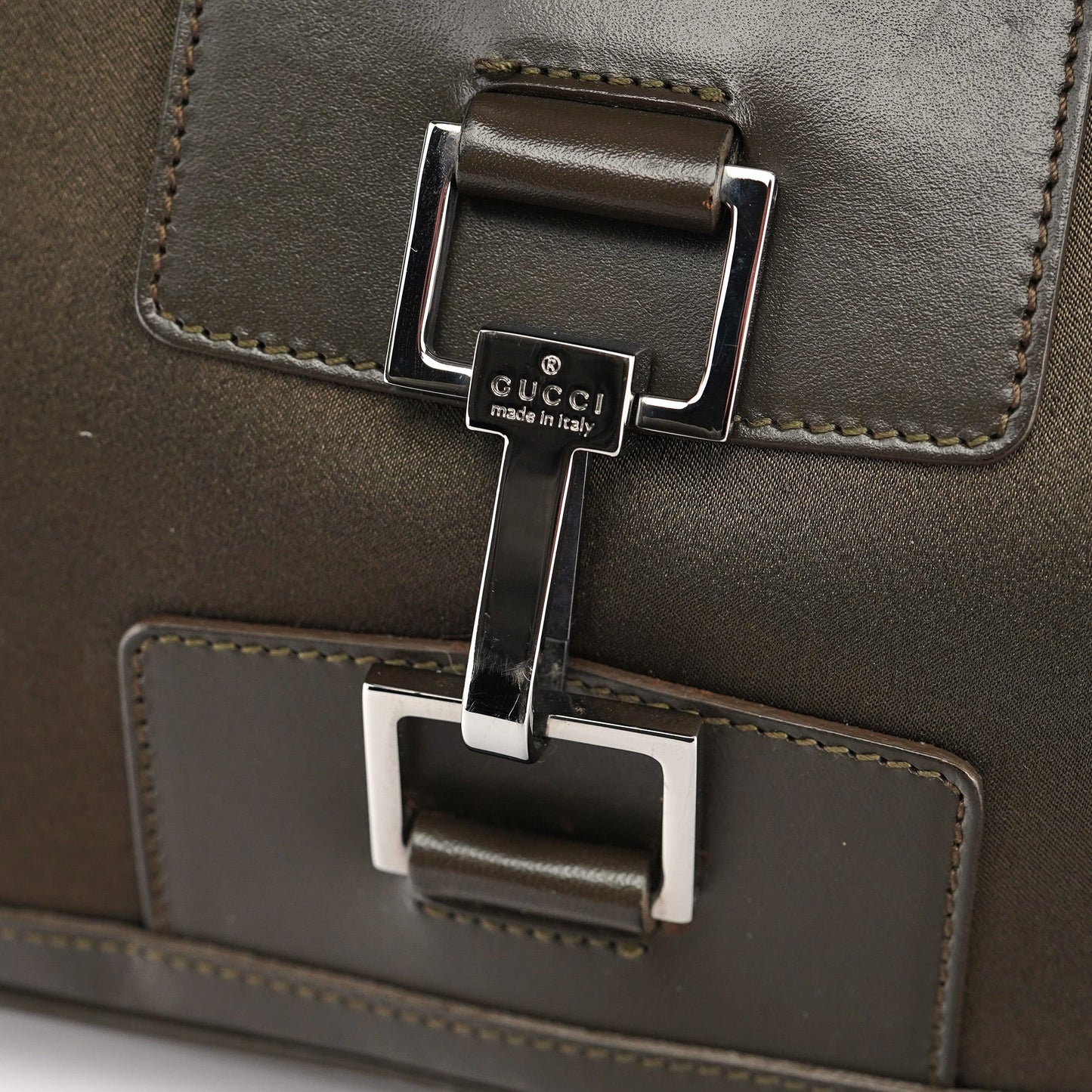 Olive Satin Jackie Shoulder Bag