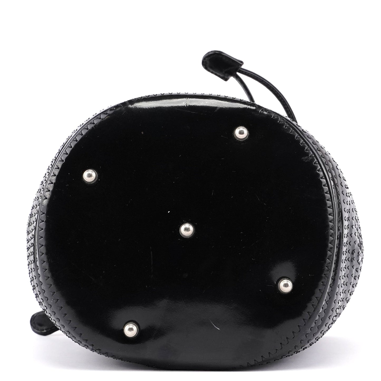 Patent Leather Quilted Bamboo Buckle Bag