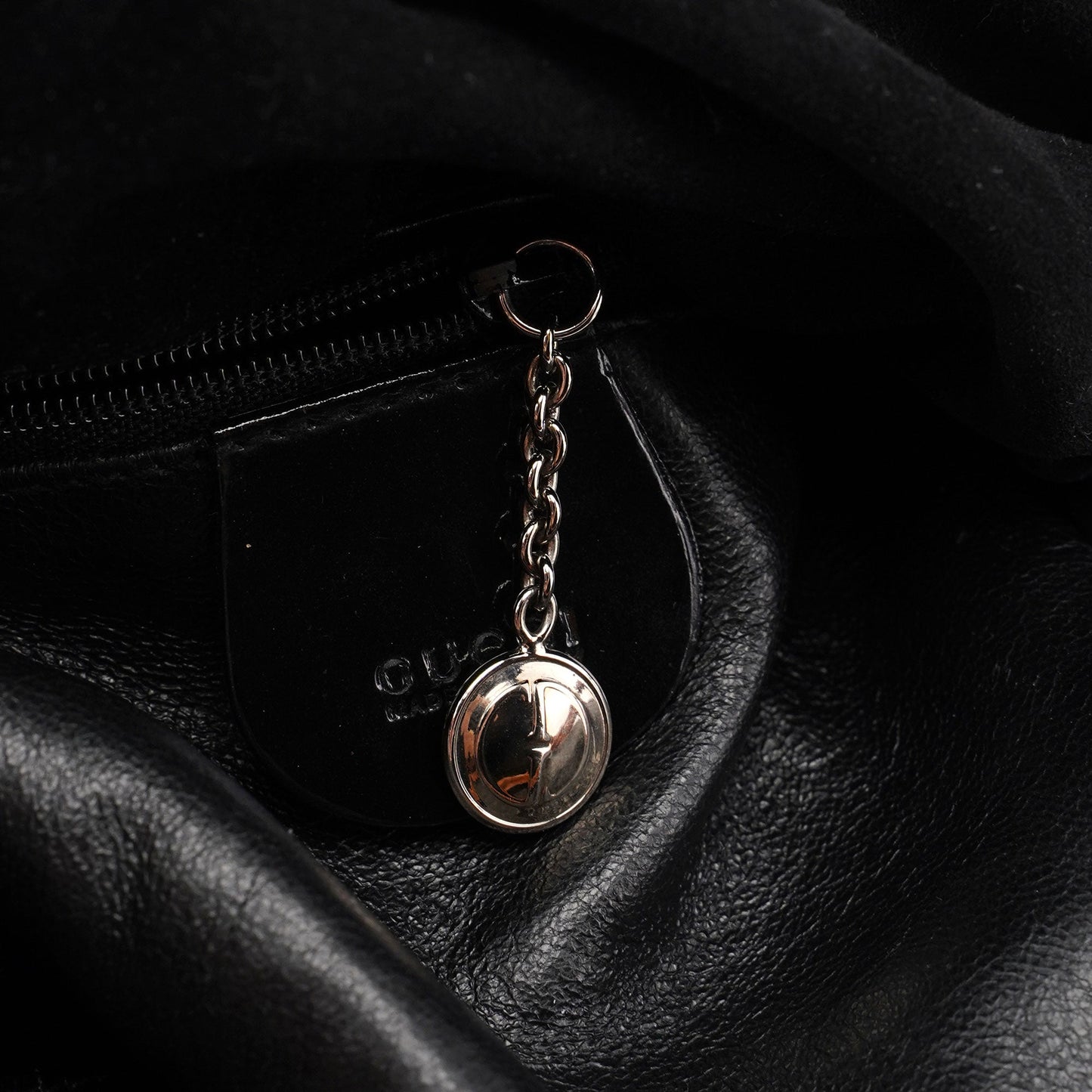 Patent Leather Quilted Bamboo Buckle Bag