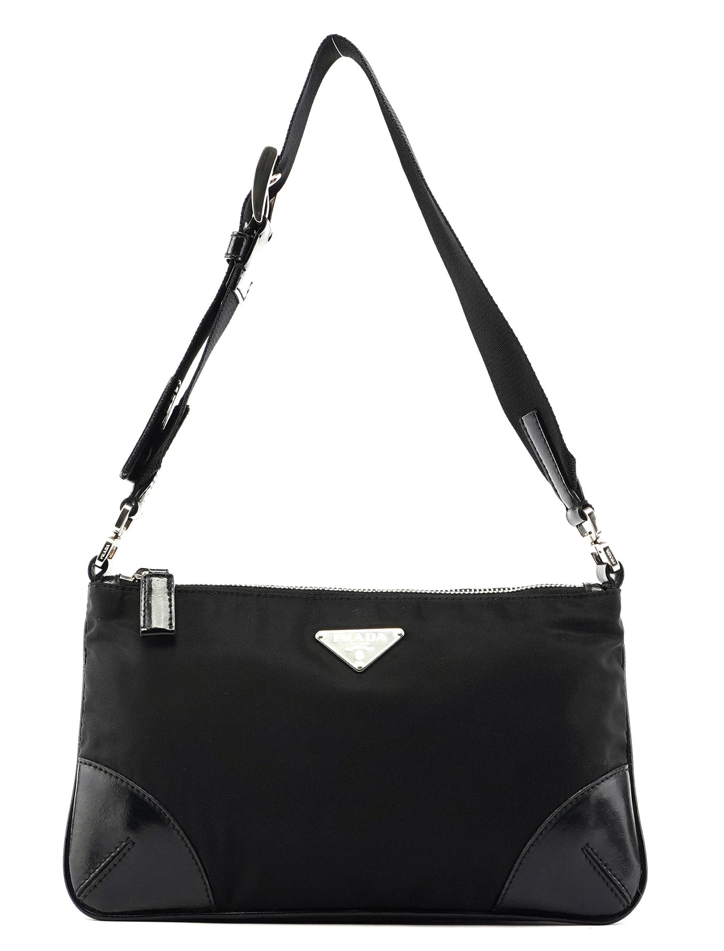 Prada Black Tessuto Leather Shoulder Bag