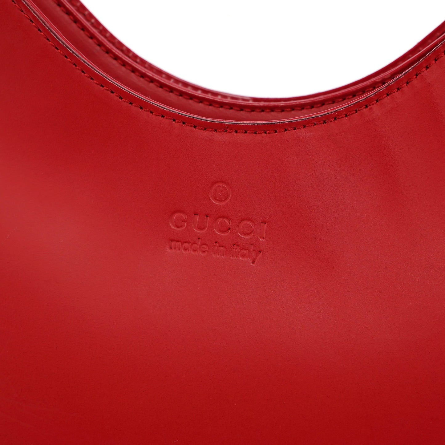 Red Calfskin Hobo Shoulder Bag