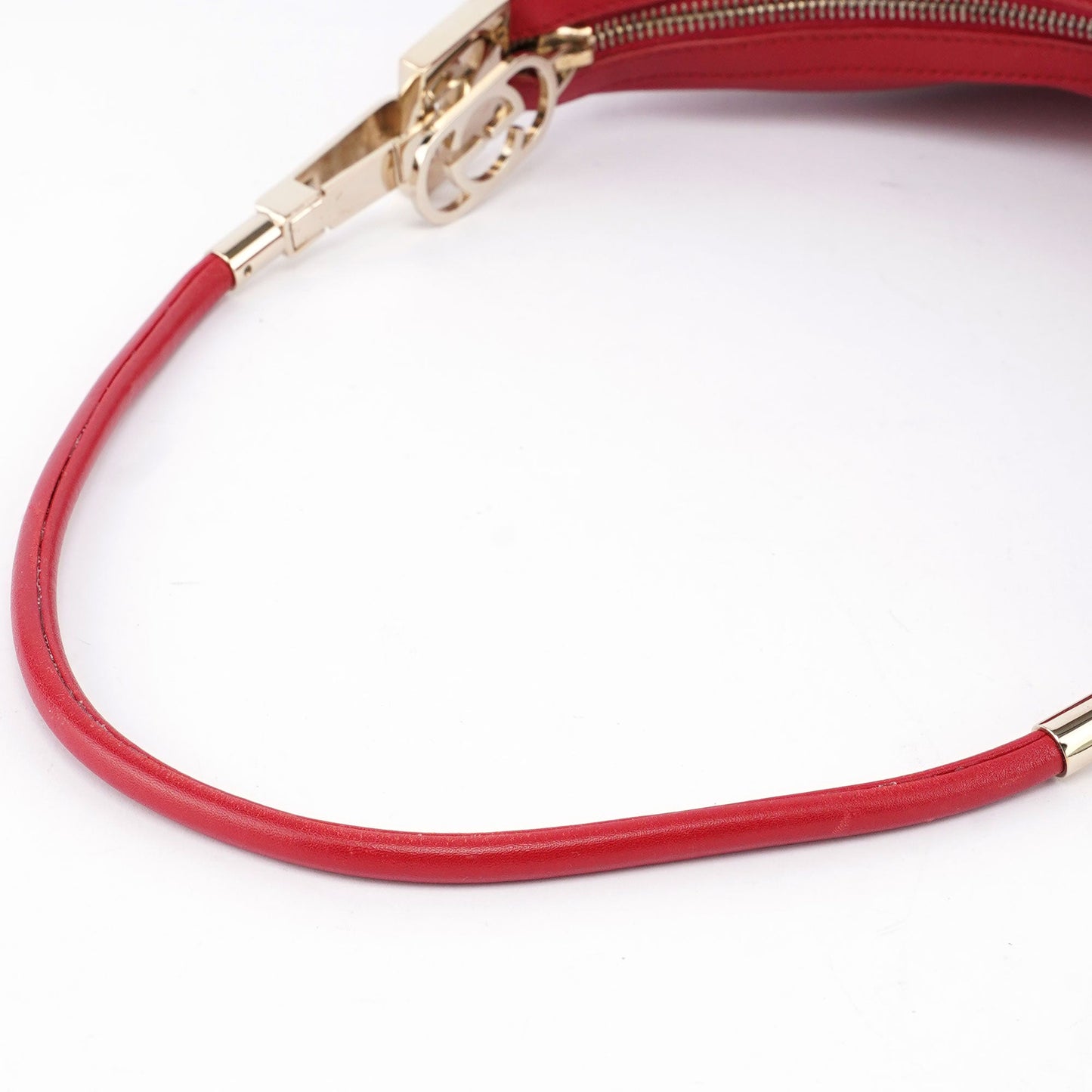 Red Calfskin Hobo Shoulder Bag